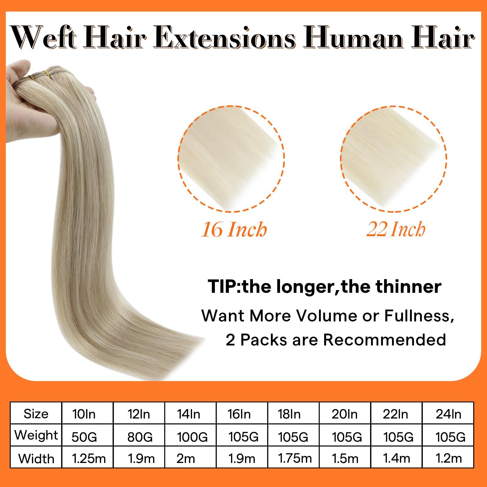 Full Shine Weft Hair Extensions Human Hair 22 Inch Sew In Hair Extensions Remy Straight Hair Weft Color 18 Ash Blonde Highlight