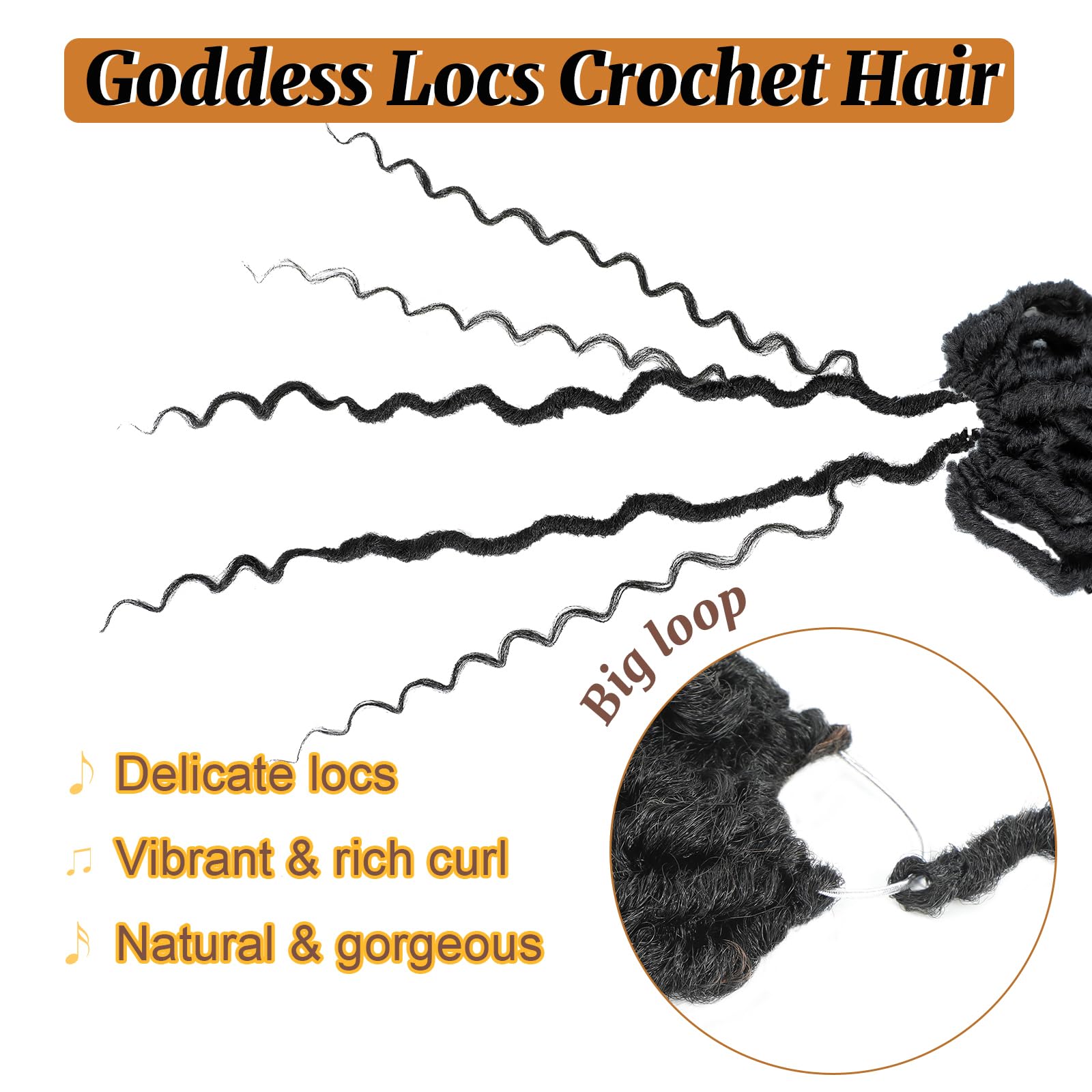 Forevery Faux Locs Crochet Hair 18 Inch Goddess Locs Crochet Hair 6 Packs Prelooped Crochet Hair For Black Women, Crochet Goddes