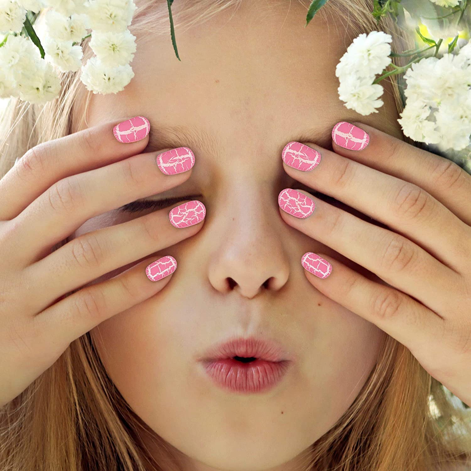 Expressions Girl 7 Day Manicure Collection - 84Pc Press On Nail Set, Day-Of-The-Week Adhesive False Nails For Girls - Colorful N