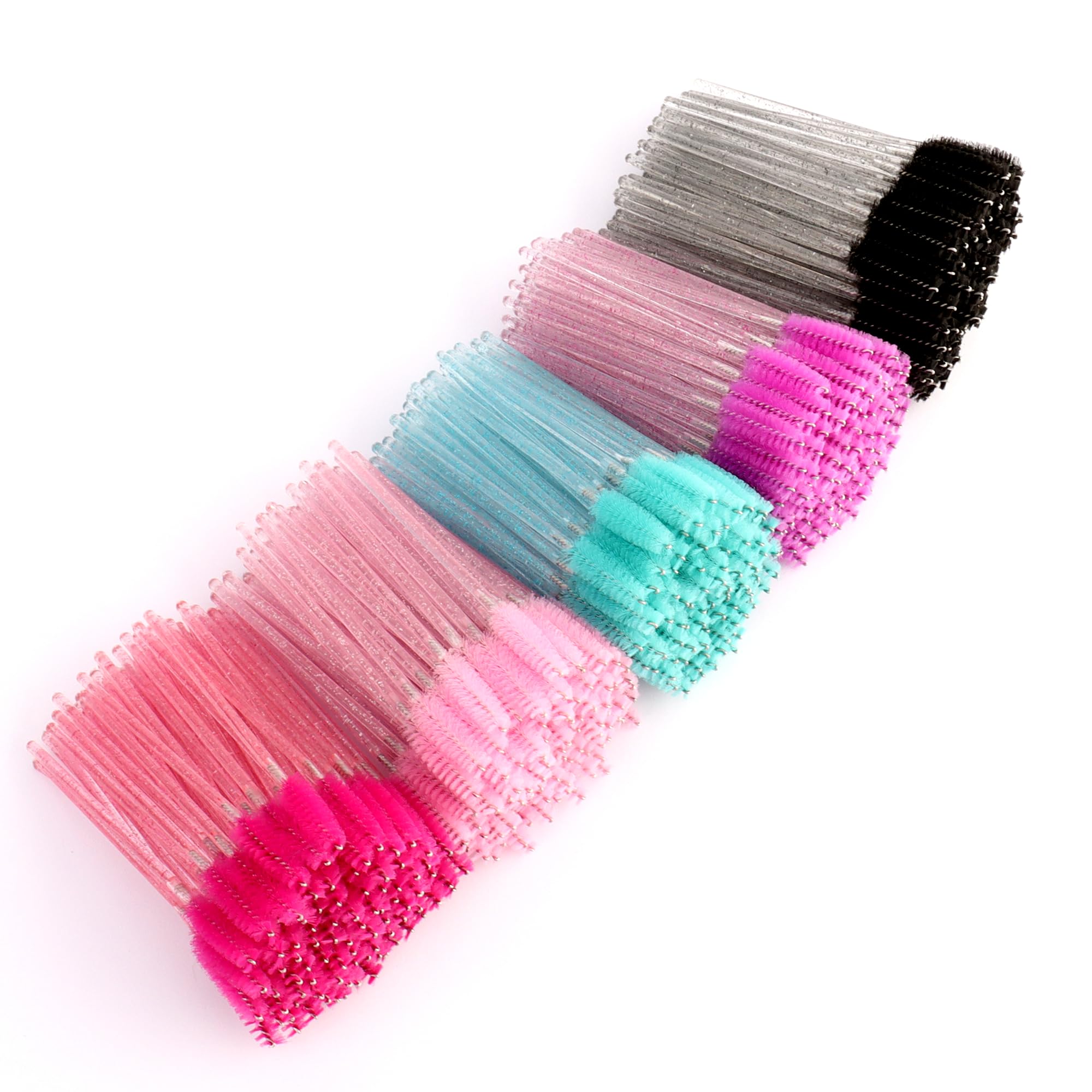 COCIDE 500Pcs Disposable Mascara Wands Eyelash Brush Brow Brushes Applicators Lash Spoolies for Eye Lash Extension  Black (Colo