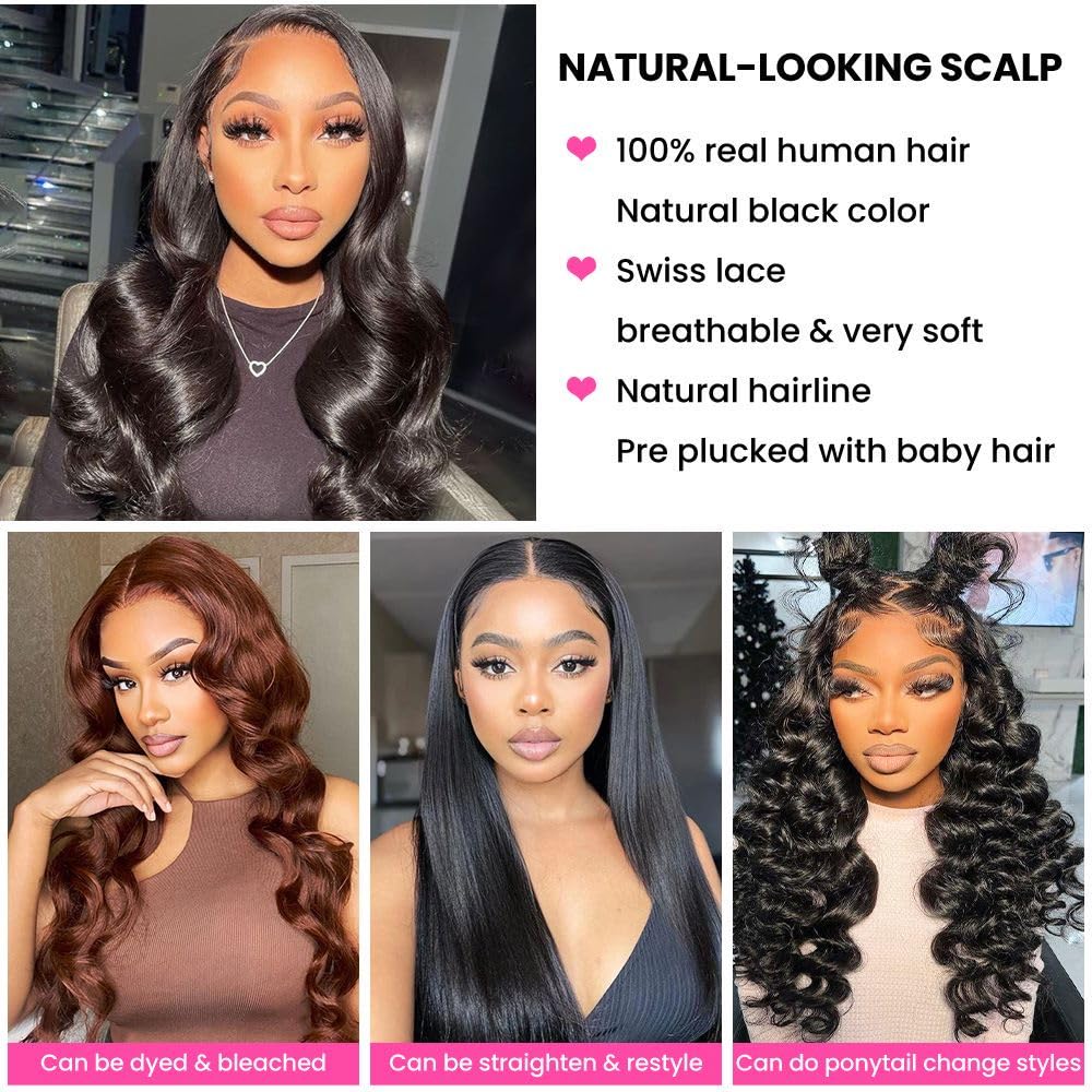 360 Lace Front Wigs Human Hair With Baby Hair Body Wave Hd Lace Front Wigs Human Hair 200% Density 360 Lace Front Wigs For Women