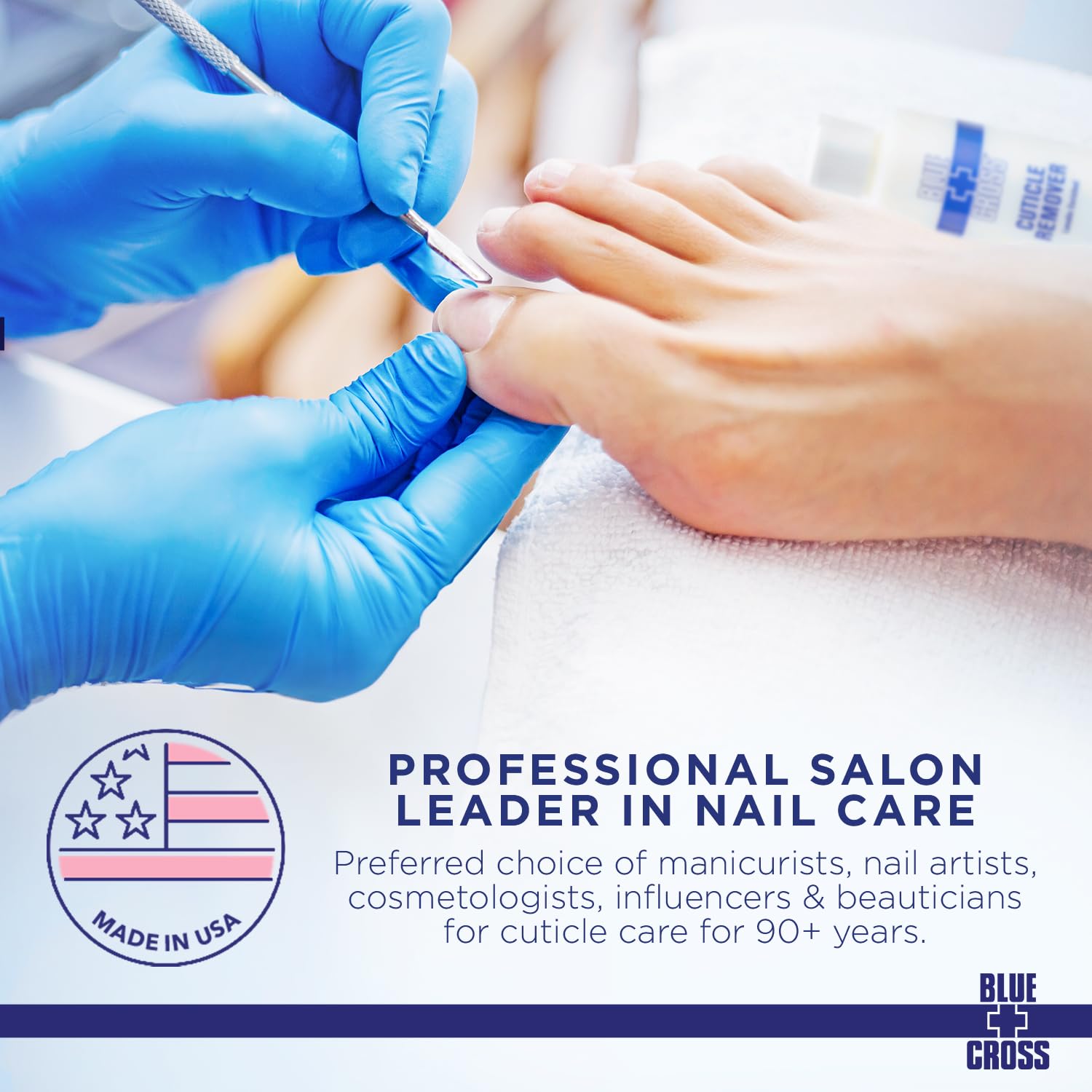 Blue Cross Professional Nail Care, Hydrating, Moisturizing, Strengthening Liquid Cuticle Remover + Softener With Lanolin For Bri