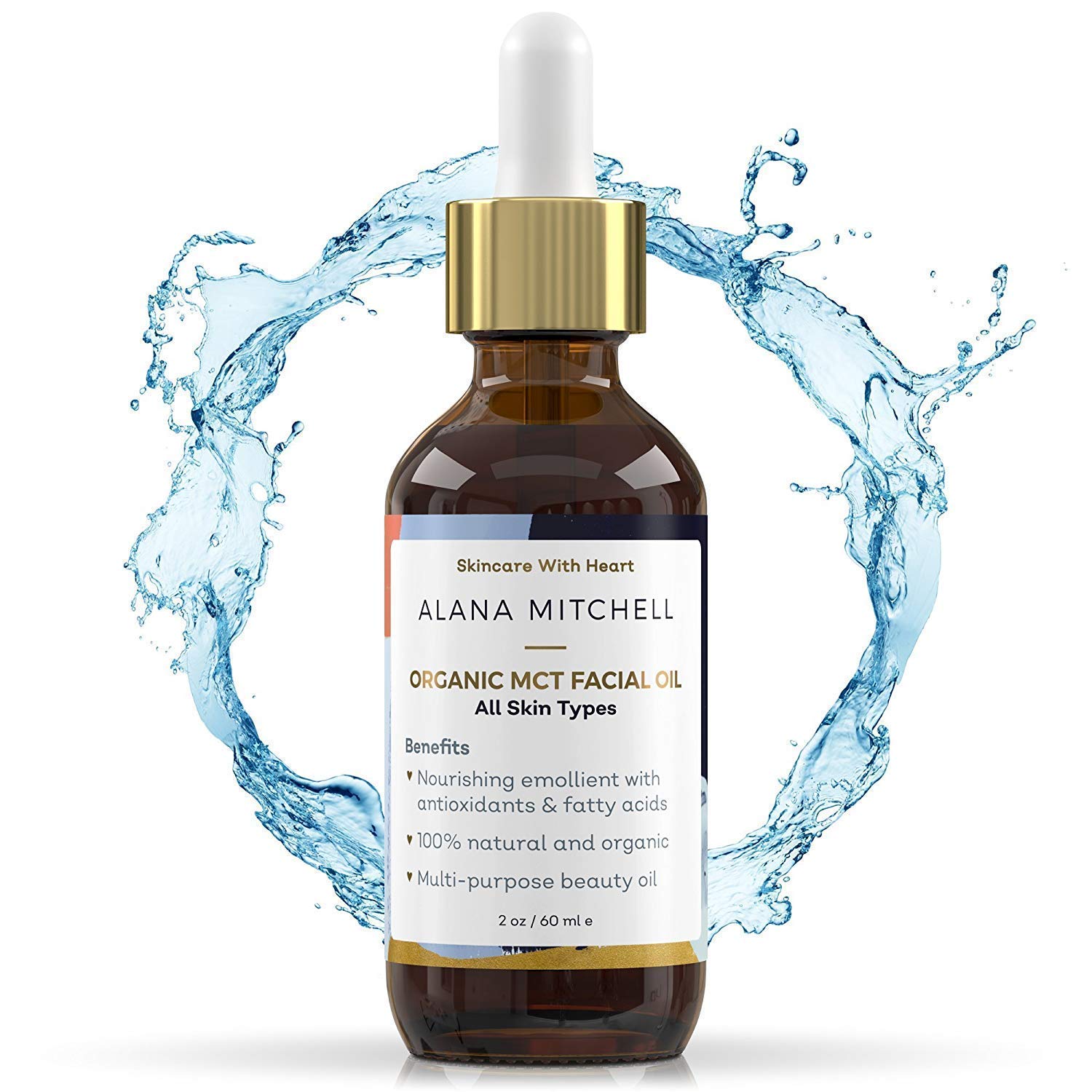Alana Mitchell Organic MCT Face Oil - Natural Coconut Oil for Skin to Hydrate & Help Prevent Wrinkles & Fine Lines - Face Moistu