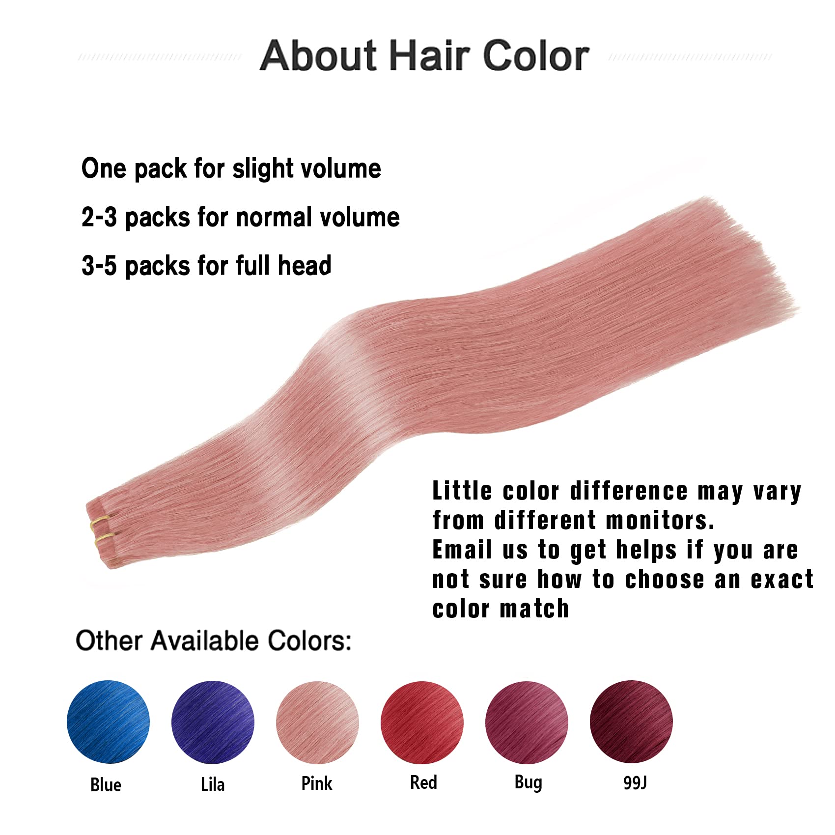 Aison Tape In Hair Extensions Pink 100% Remy Human Hair Extensions Silky Straight For Fashion Women 20 Pcs/Package(22Inch #Pink