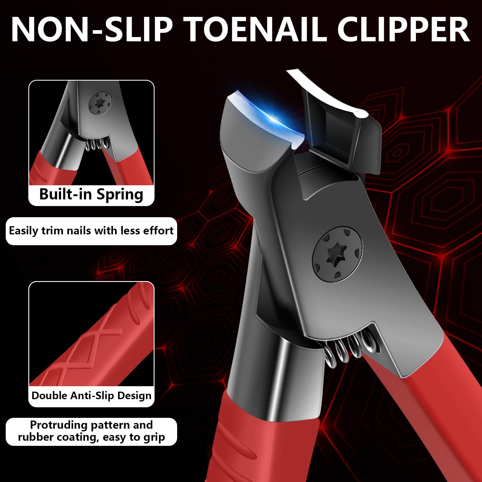 Nail Clippers For Thick Nails, Upgraded Large Nail Clippers For Men, Senior Toenail Clippers For Thick Nail Big Open Jaw Nail Cl