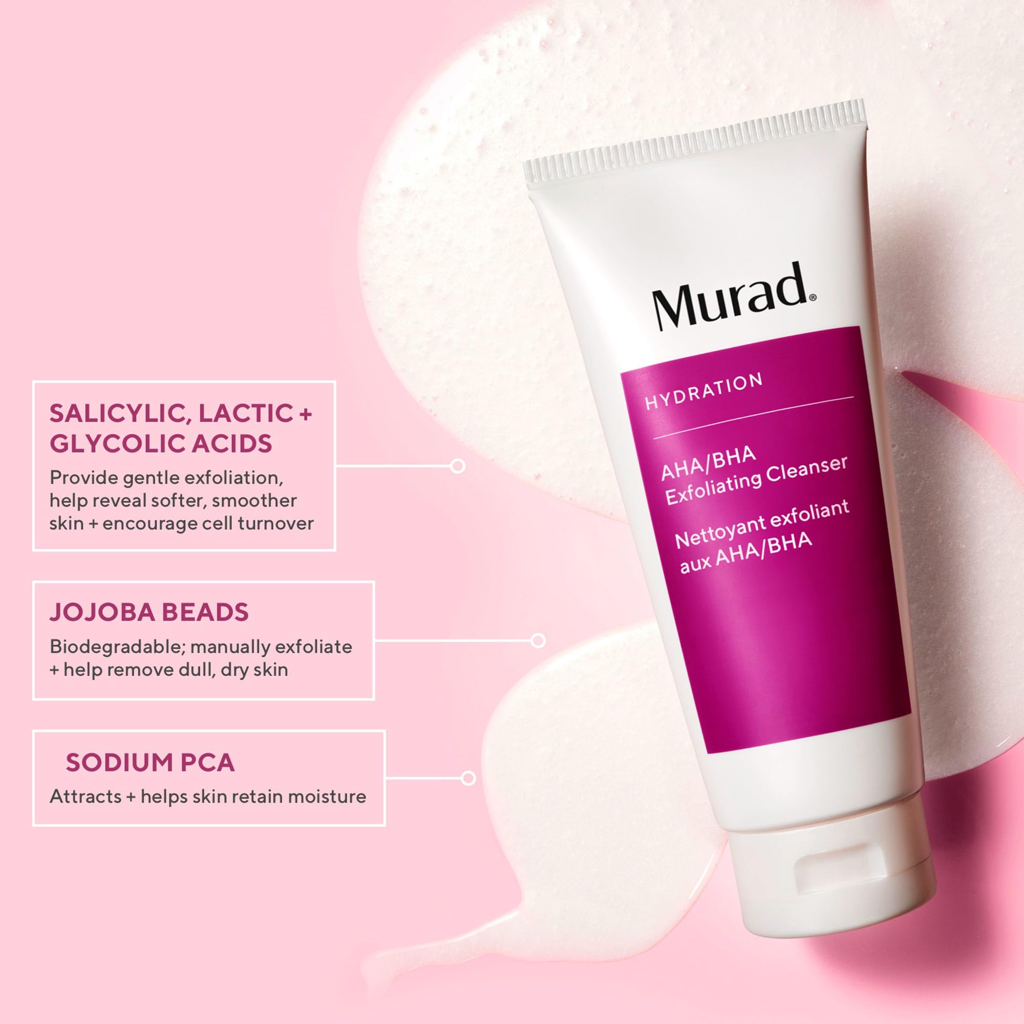 Murad Aha/Bha Exfoliating Cleanser, 6.75Oz/200Ml, 6.75 Ounce
