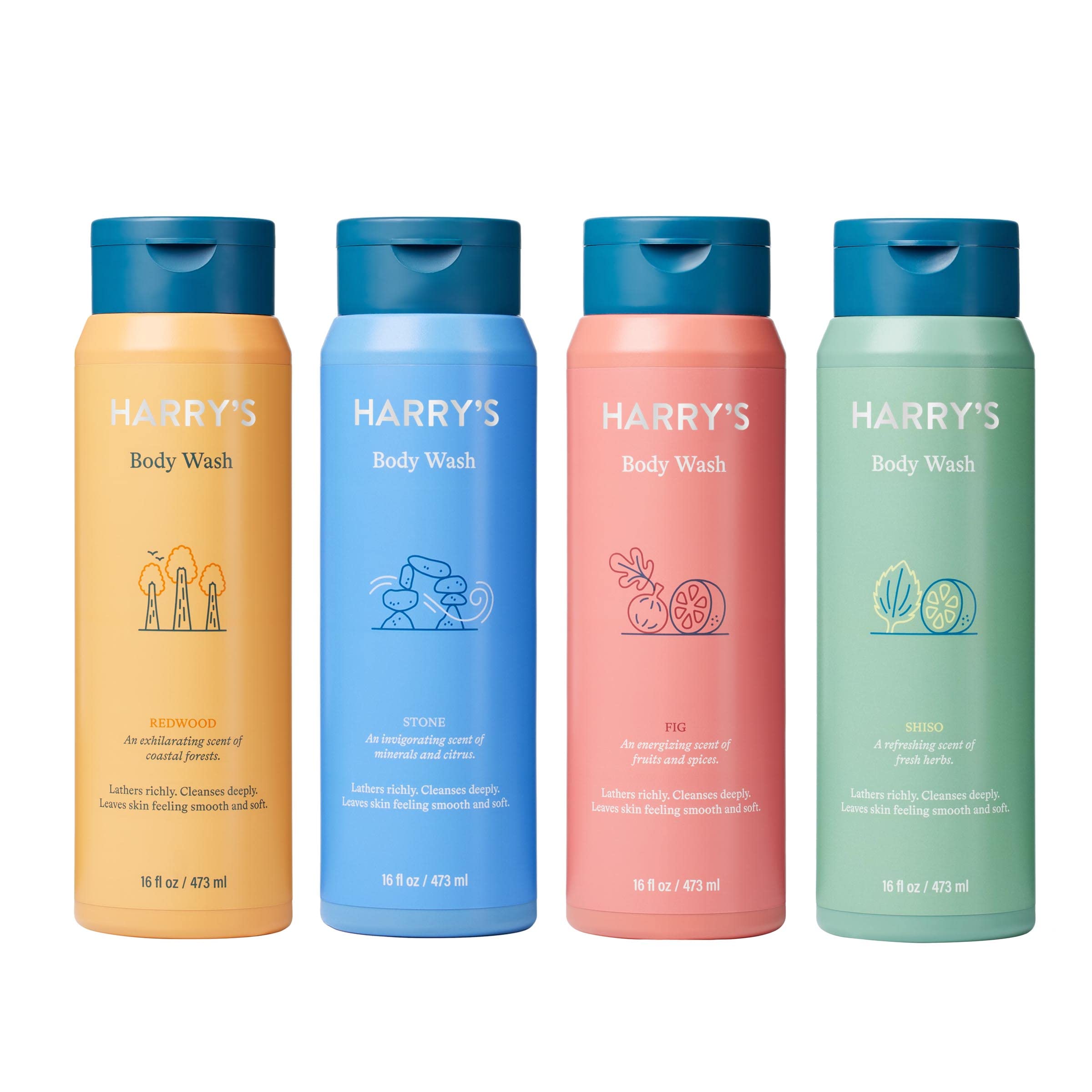 Harry's Men's Body Wash - Body Wash for Men - Variety Pack - 16 Fl oz , Pack of 4 (Packaging May Vary)