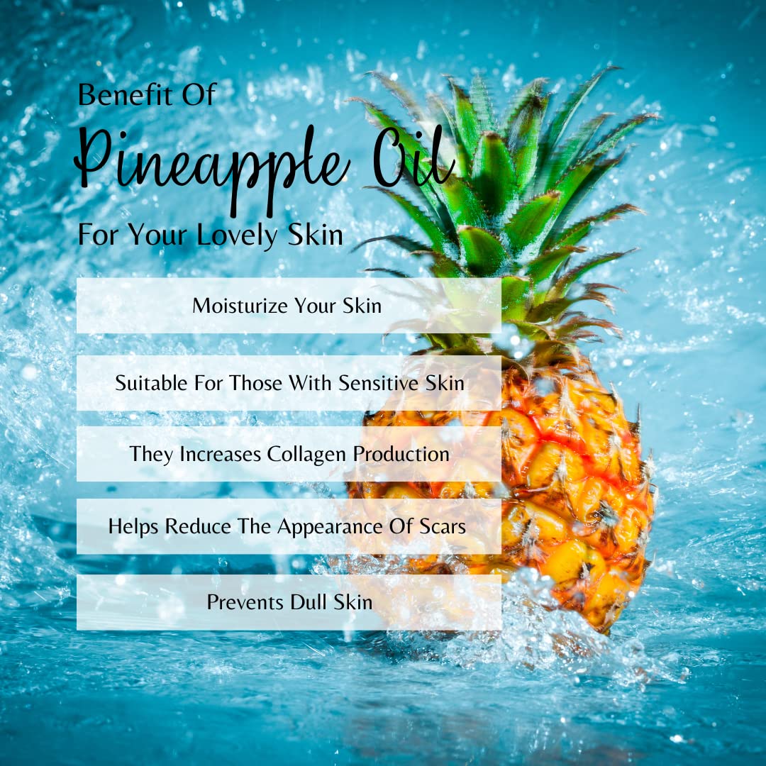 Red Rose Naturals Pineapple Body Oil, 100% Natural, Hydrating & Deep Moisturizing, Bath And Body Oil For Women, Tropical Long La