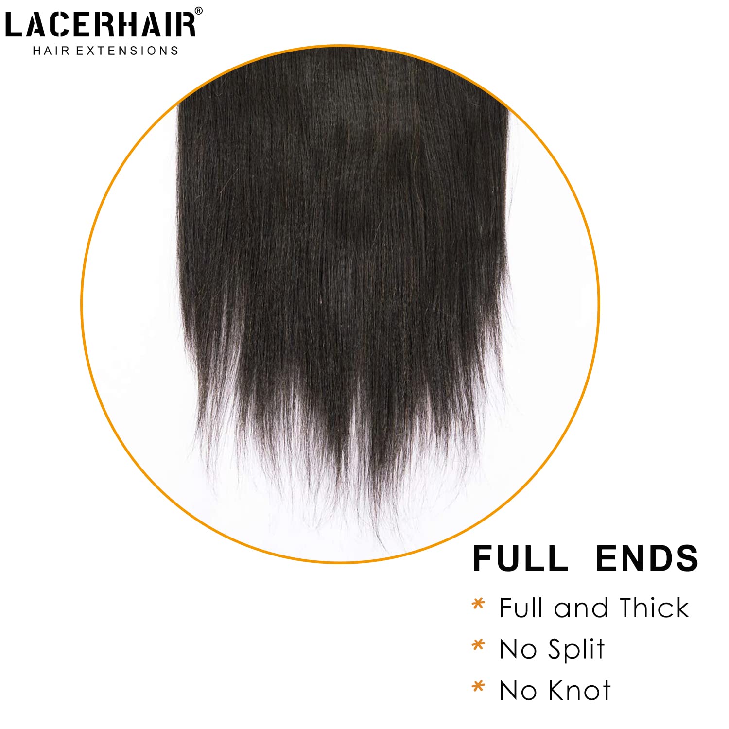 Lacer Light Yaki Clip In Hair Extensions, 16 Inch Remy Human Hair Natural Black Thick Yaki Straight Clip Ins For African America