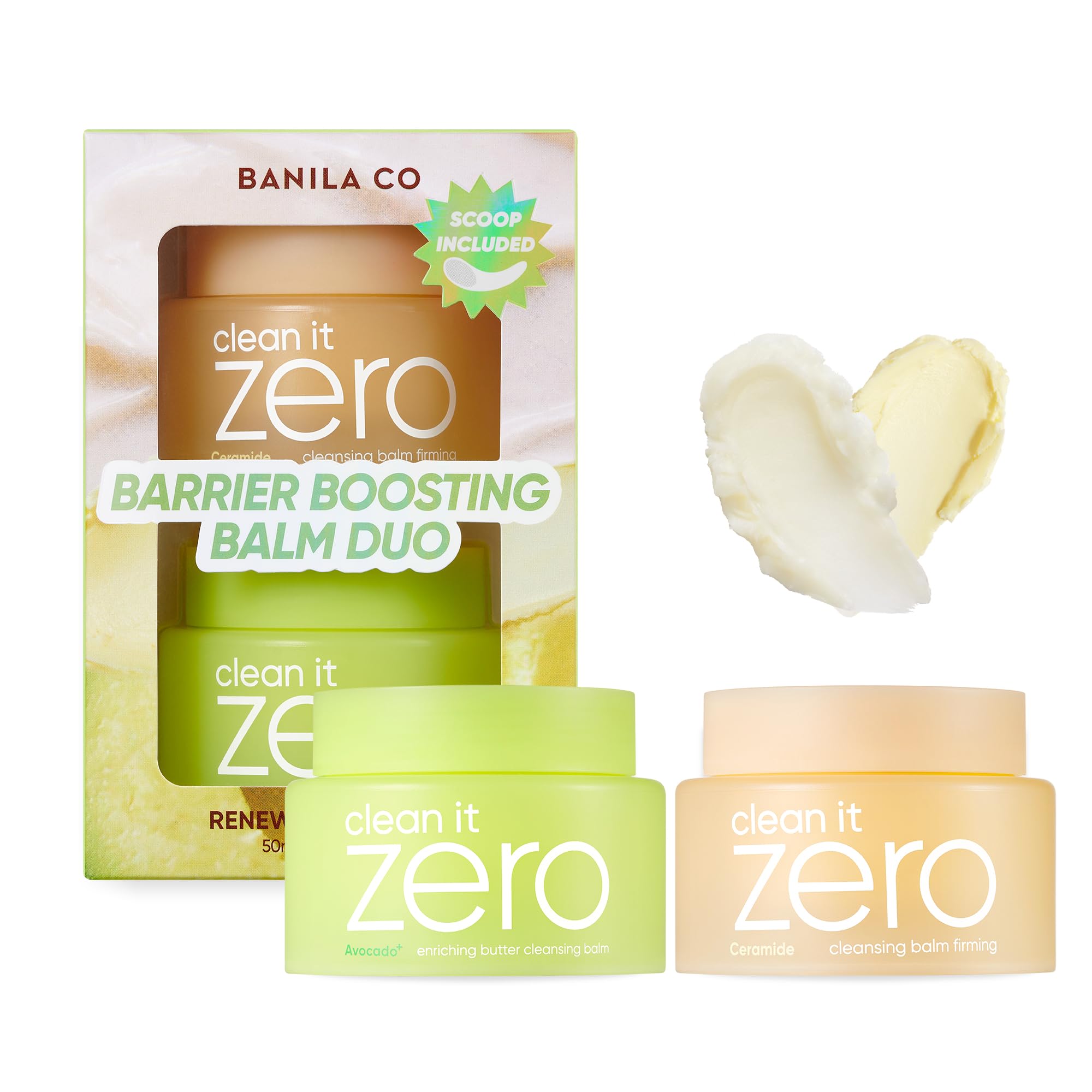 BANILA CO Clean it Zero Barrier Boosting Balm Duo | Enriching Butter & Firming Cleansing Balms for Dry & Sensitive Skin | Hydrat