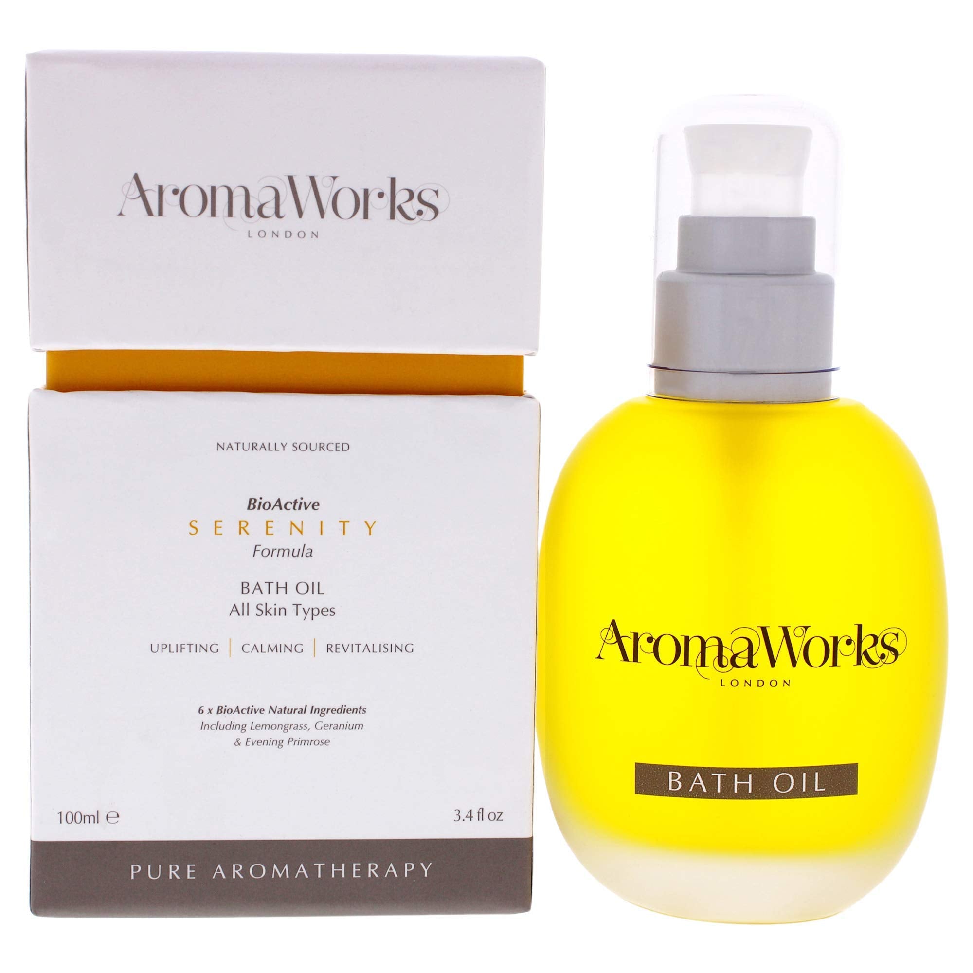 Aromaworks Serenity Bath Oil - 100% Pure Essential Oils - Soothes Away Stress - Uplifts And Energizes Mind - Leaves Skin Nourish