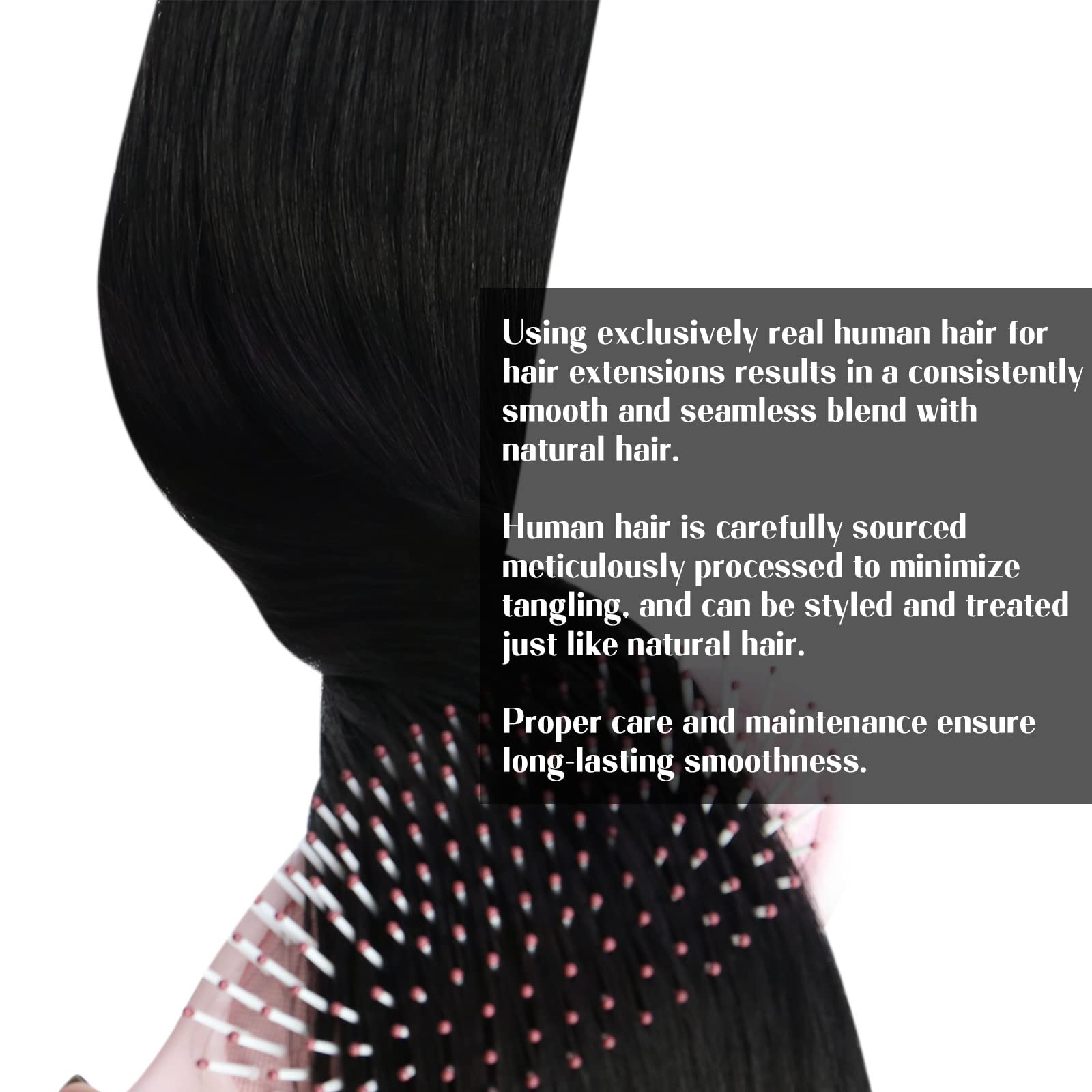 Sunny 120G Black Hair Extensions Sew In Human Hair Weft Extensions Jet Black Sew In Hair Extensions Real Human Hair Black Weft H