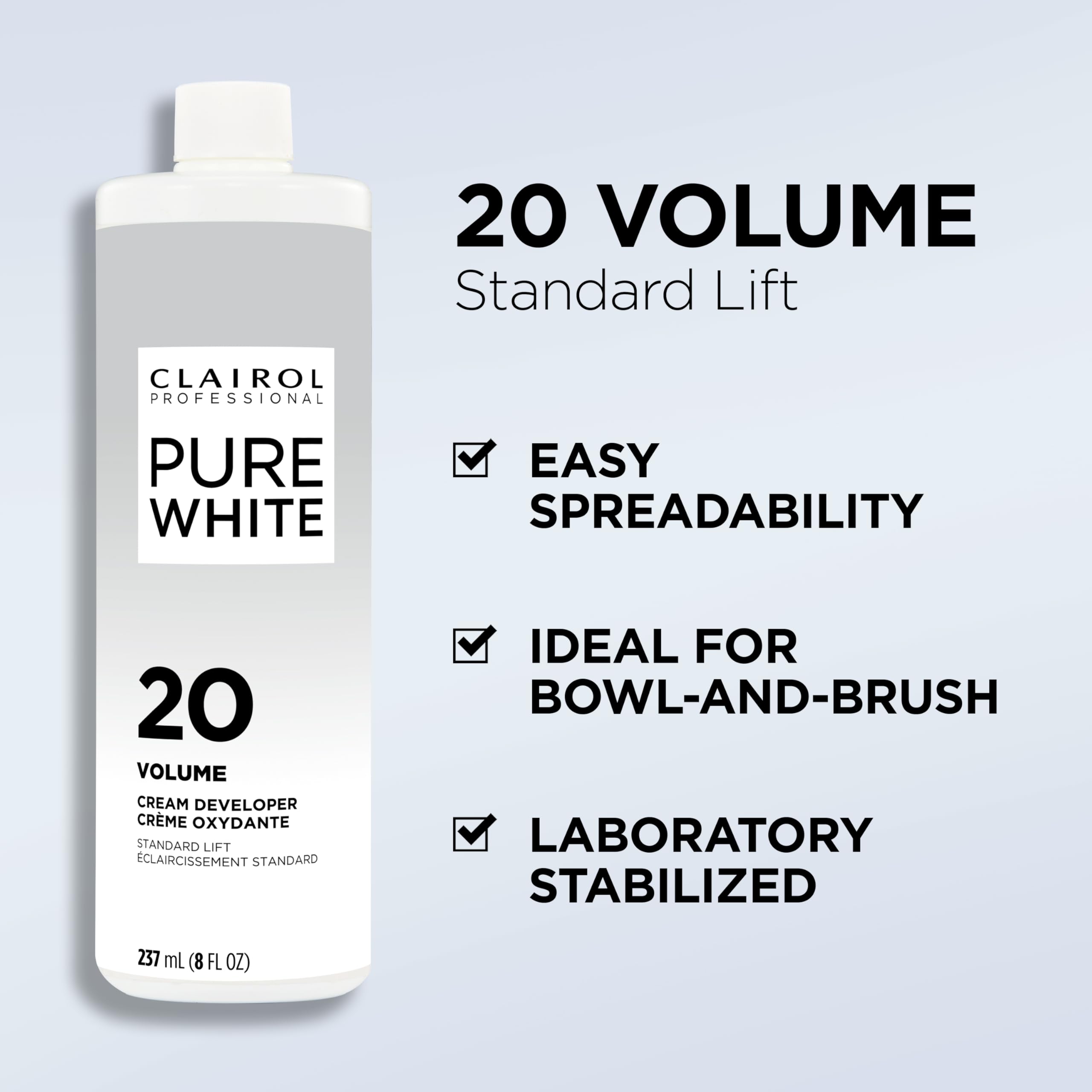 Clairol Professional Pure White 20 volume Crme Developer, 2 oz