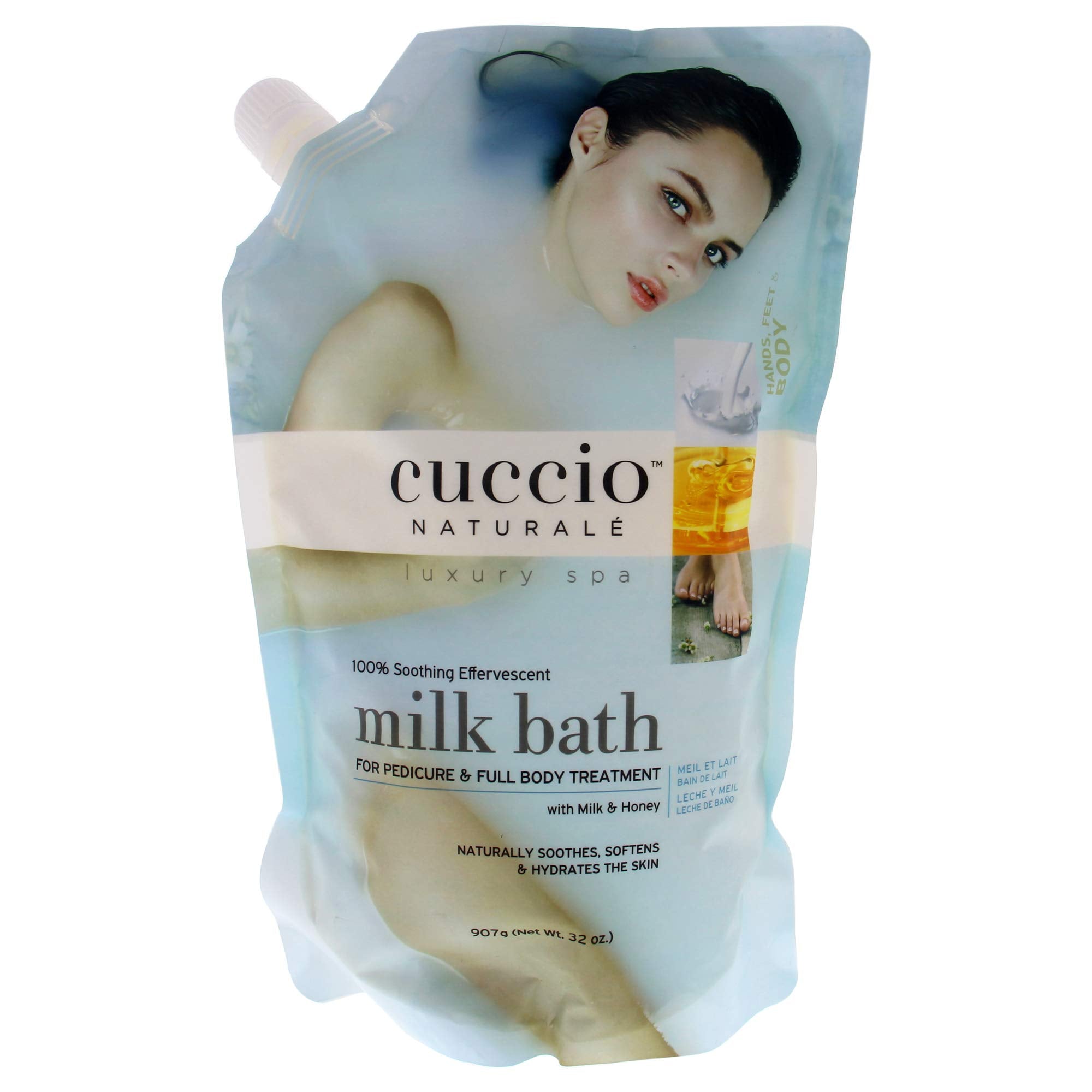 Cuccio Naturale Milk Bath Main-Pedi - Soothing, Effervescent Soak - Leaves Skin Smooth, Nourished And Hydrated - For Manicures,