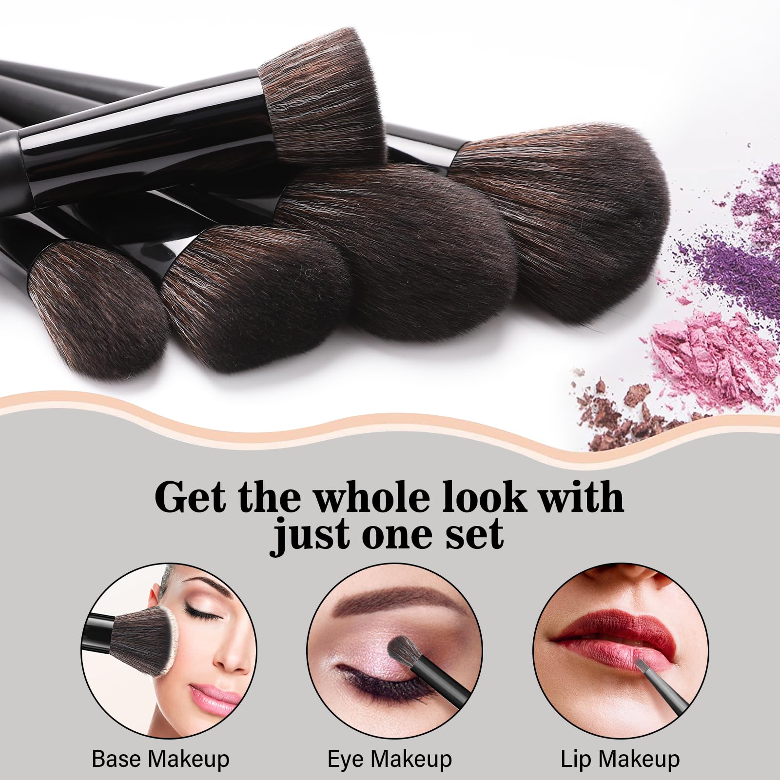 Professional Makeup Brush Set, Luxbru 20Pcs Makeup Brushes With Foundation Eyebrow Blending Concealer Blush Eyeshadow Contour Po