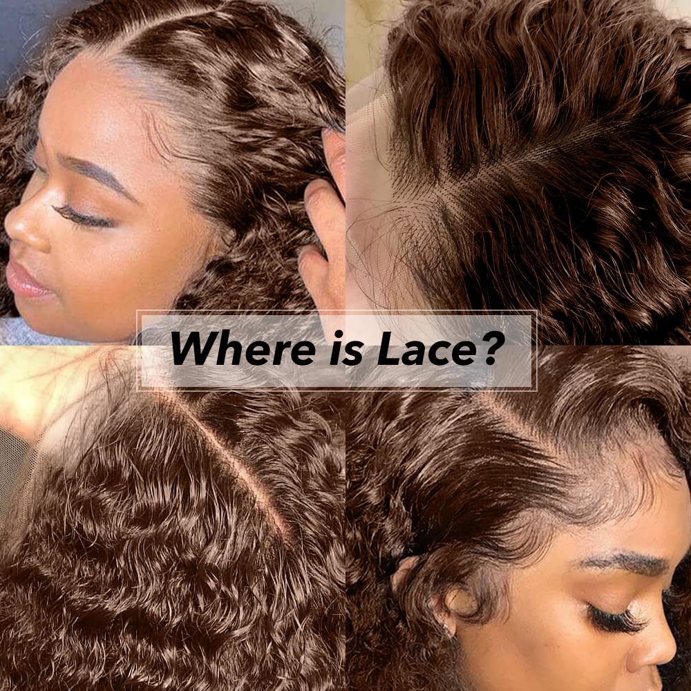 Mongolian Curly Lace Front Wigs Human Hair 200% Density 13X6 Auburn Brown Hd Transparent Lace Front Wigs Human Hair For Women Wi