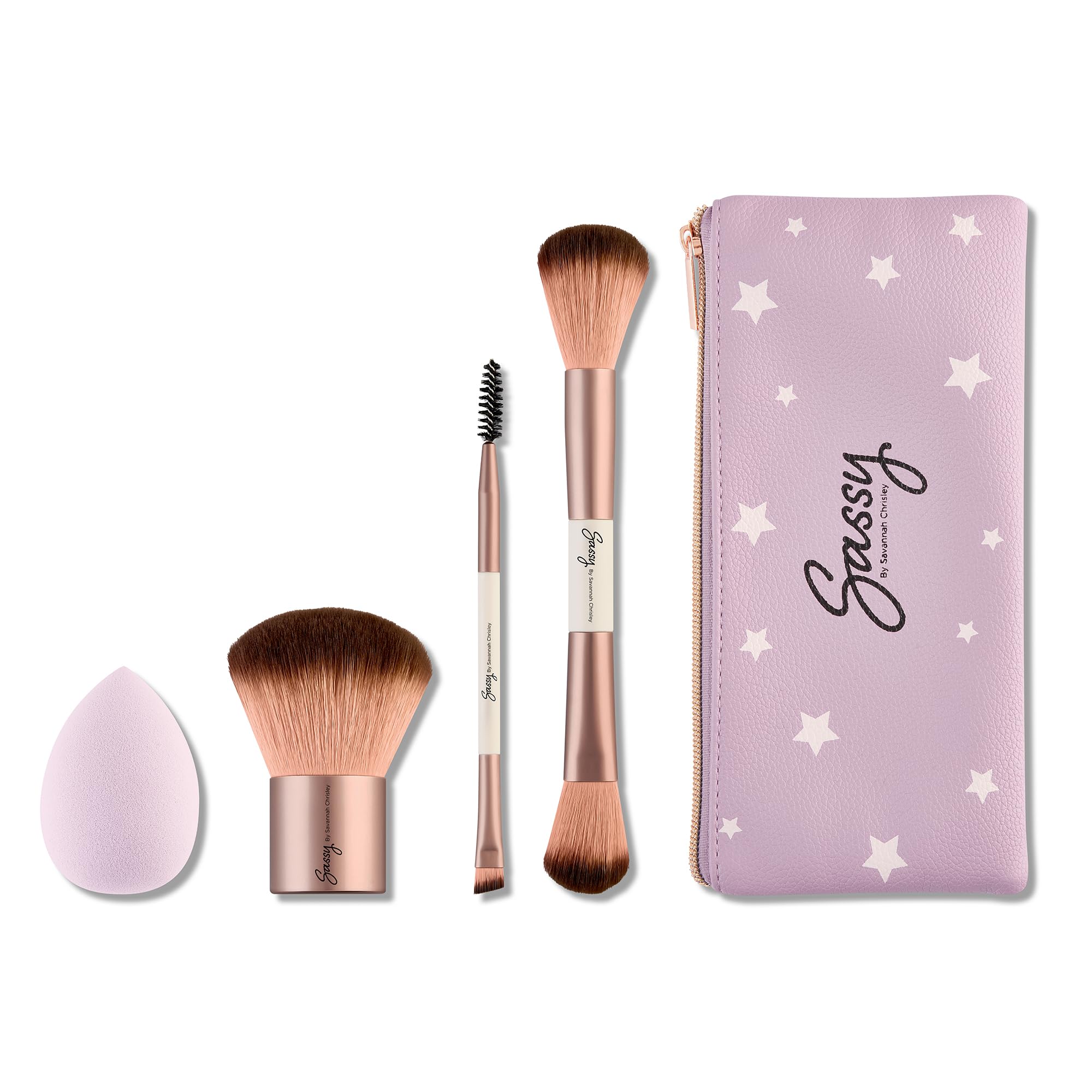 Sassy By Savannah Chrisley Sassy Brush Kit - Beauty Tool Kit For Women - All-In-One Beauty For Eyes And Face - Brush Kit Great F