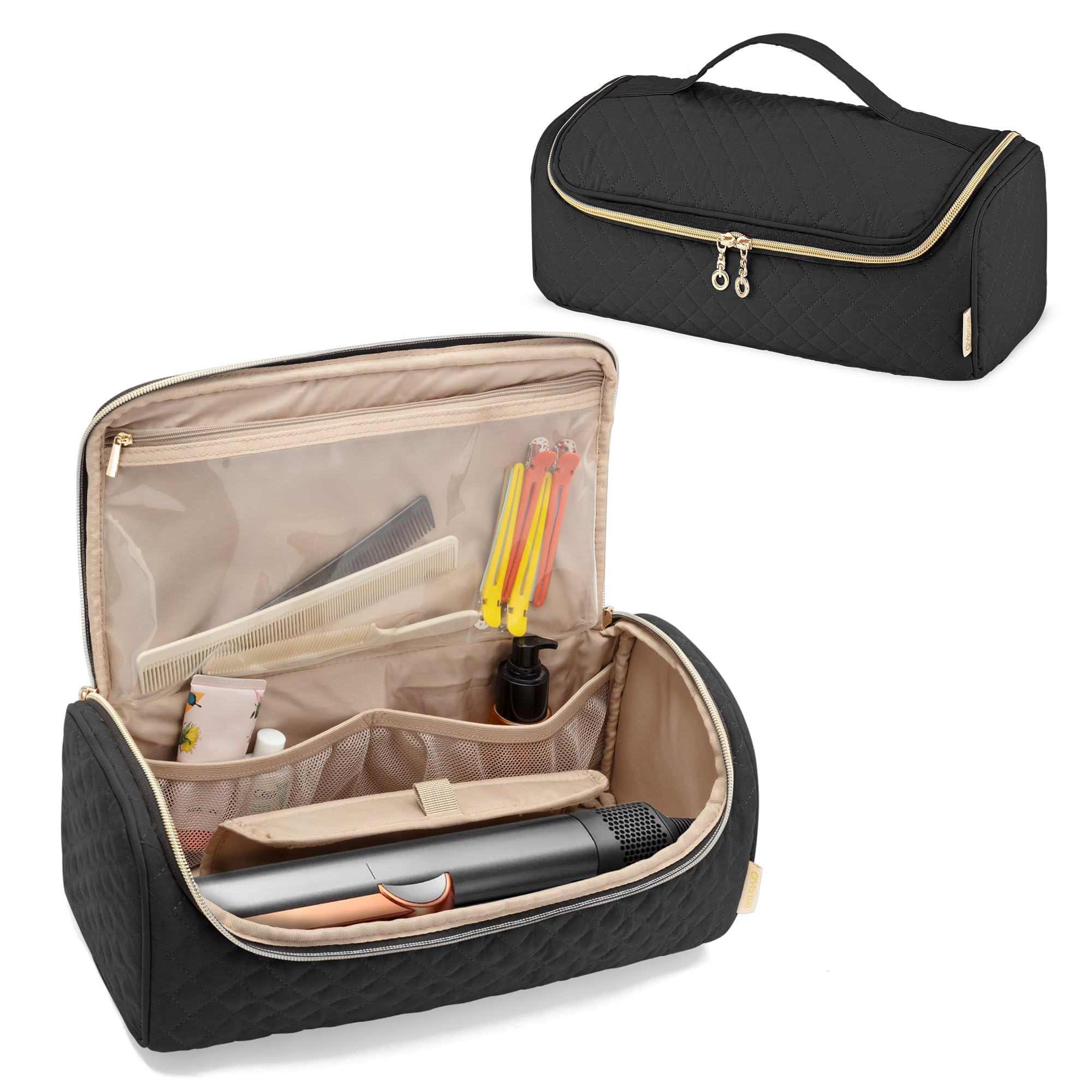 Yarwo Travel Bag Compatible with Dyson Airstrait/Corrale Straightener and Hair Accessories, Portable Flat Iron Storage Case for 