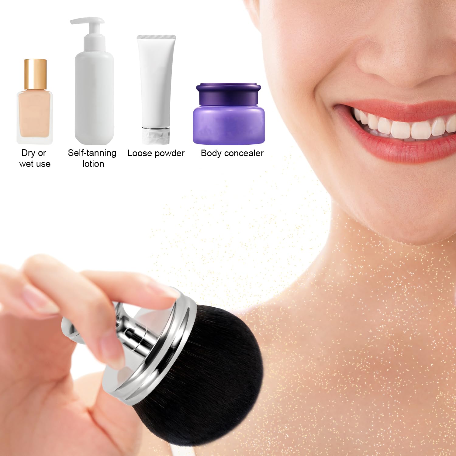 Extra Large Self Tanning Brush, Self Tanner Brush Wide Head Bronzer Body Makeup Brush Oval Foundation Blend Tool Legs Back Appli