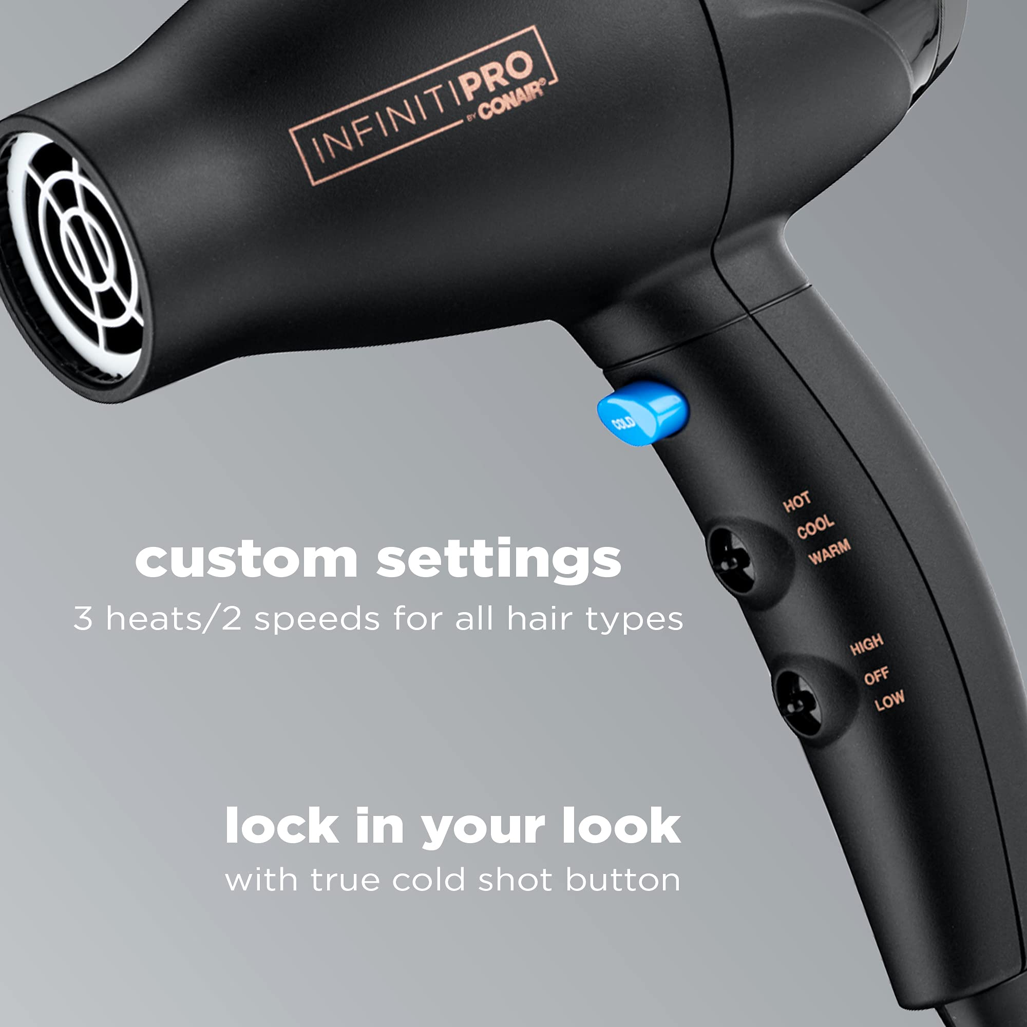 Infinitipro By Conair Travel Hair Dryer, Mighty Mini Compact Lightweight Professional Ac Motor Hair Dryer