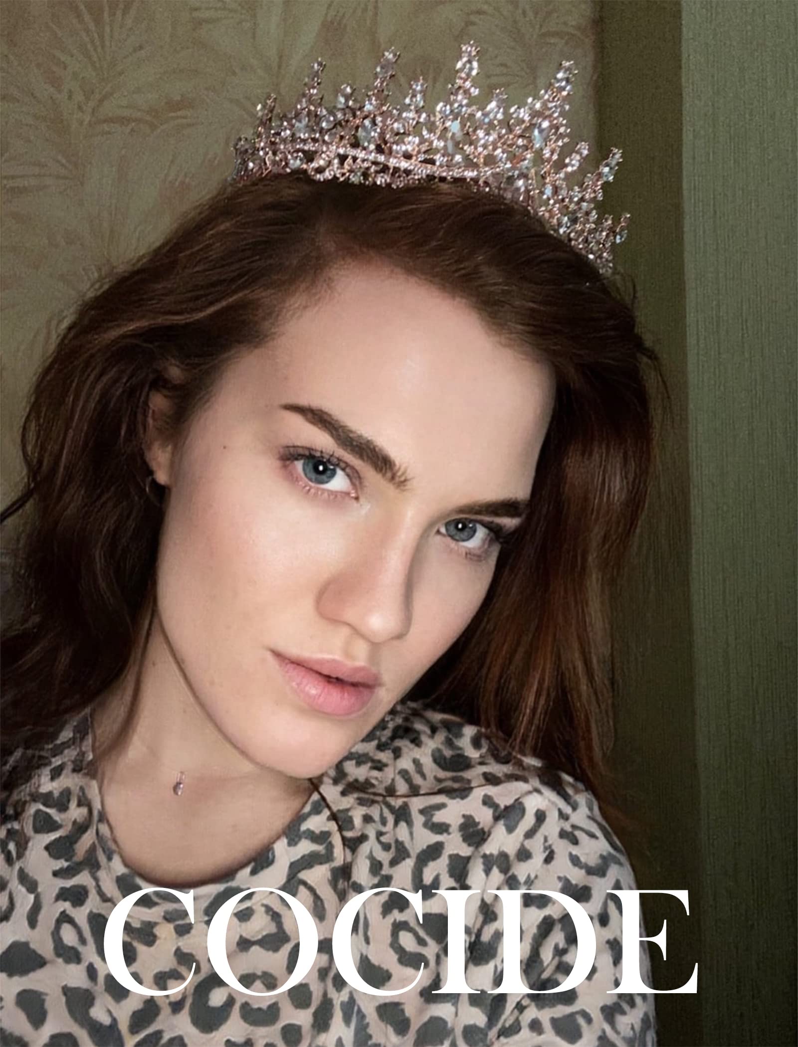 Cocide Rose Gold Tiara And Crown For Women Crystal Queen Crowns Rhinestone Princess Tiaras For Girl Bride Wedding Hair Accessori
