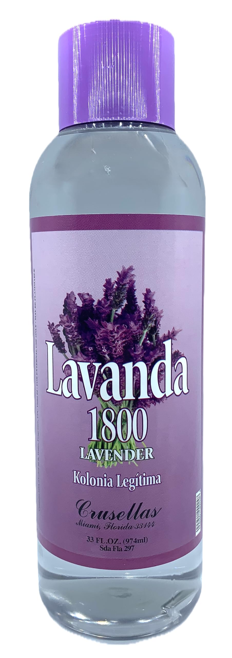 Crusellas Legitima Agua de Kolonia 1800 Lavender (Lavanda) Splash Cologne 33 Fl. Oz.