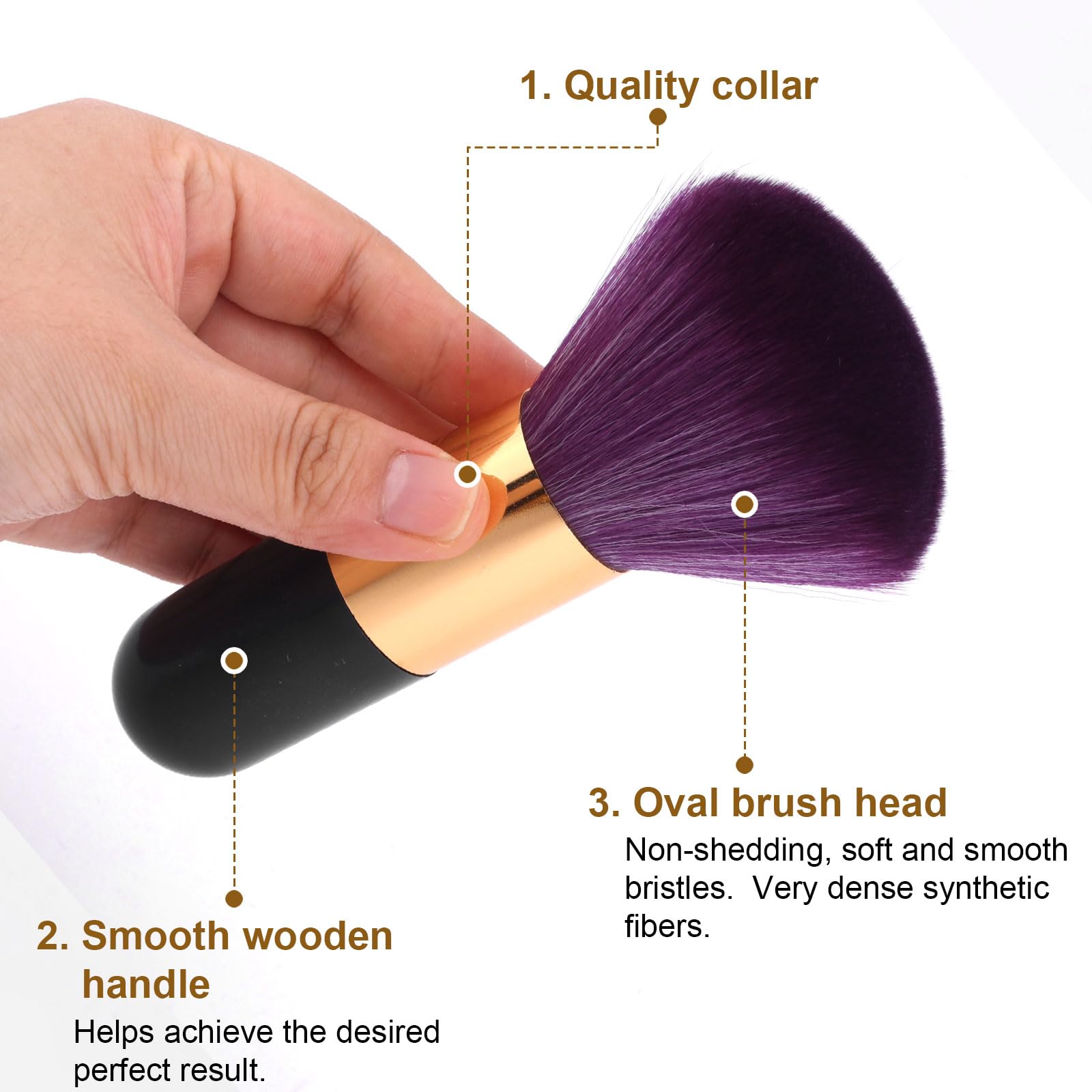 Tanning Brush for Self Tan, Large Vegan Brush Soft Self Tanner Face Applicator Professional Makeup Tool for Tan Application (Bla