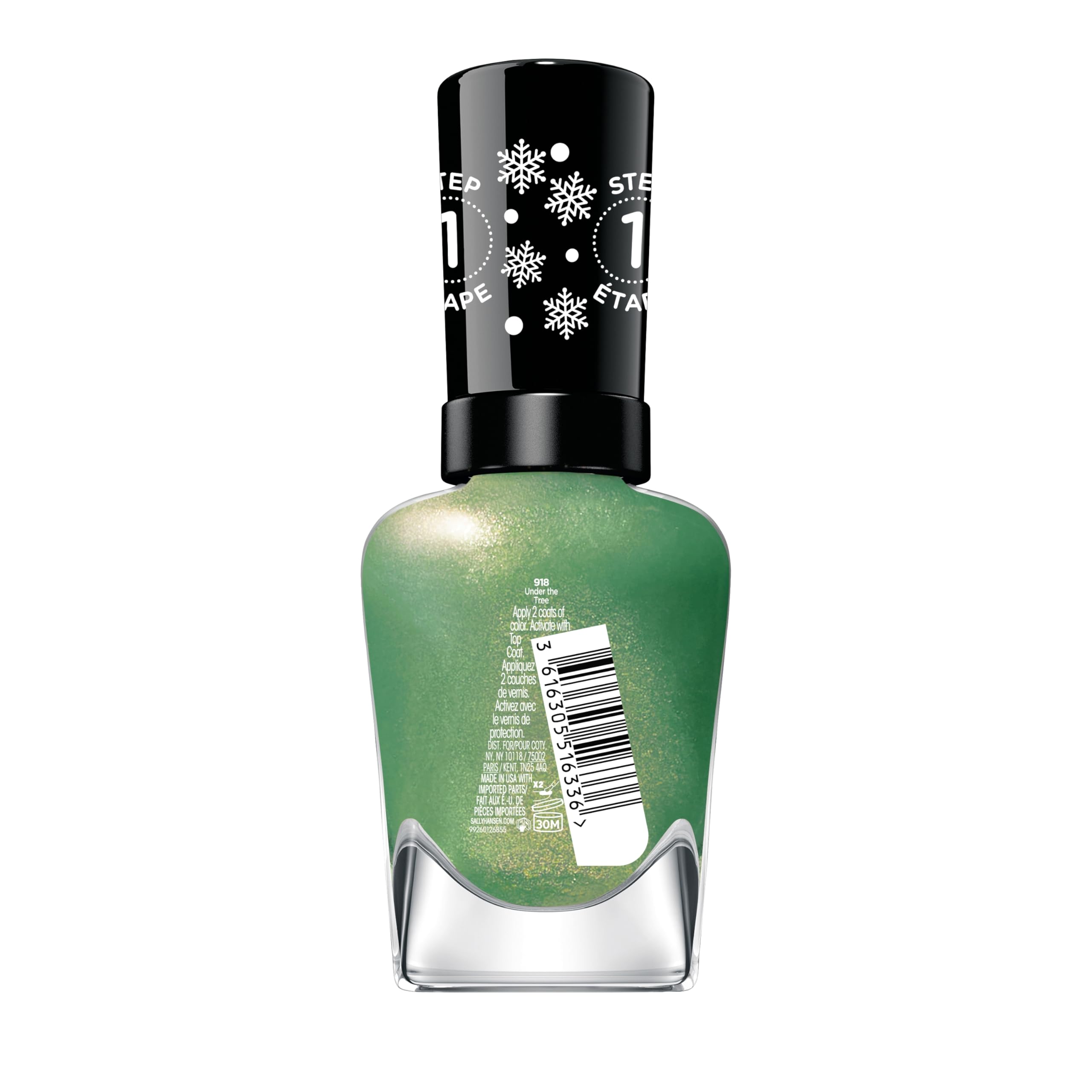 Sally Hansen Miracle Gel, Under The Tree, Long Lasting, Gel-Like Formula, No Uv Lamp Needed, Green Glitter Nail Polish