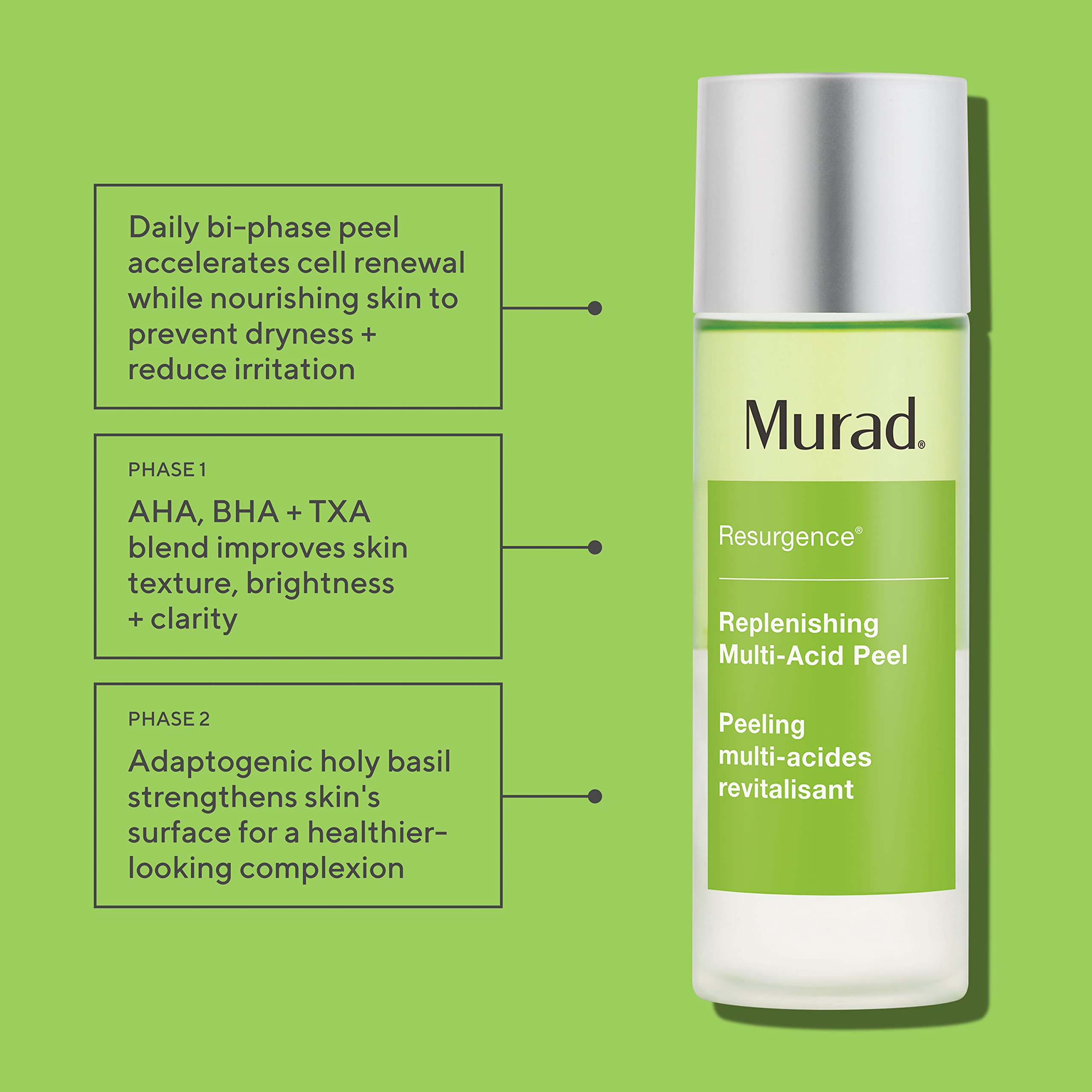 Murad Replenishing Multi-Acid Peel - Resurgence AHA/BHA Salicylic and Glycolic Acid Peel - Skin Renewing Face Peel - Daily Facia
