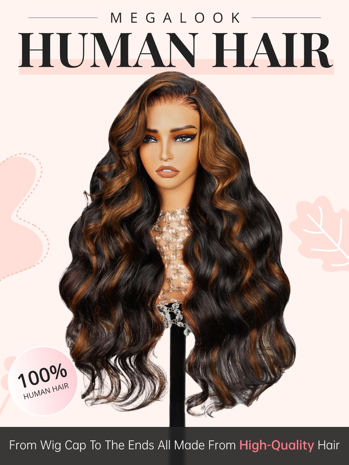 Megalook Highlight Ombre Glueless Wig Human Hair Upgraded 12A Pre Plucked Wear And Go Glueless Wig Pre Cut 6X5 Hd Closure Wigs H