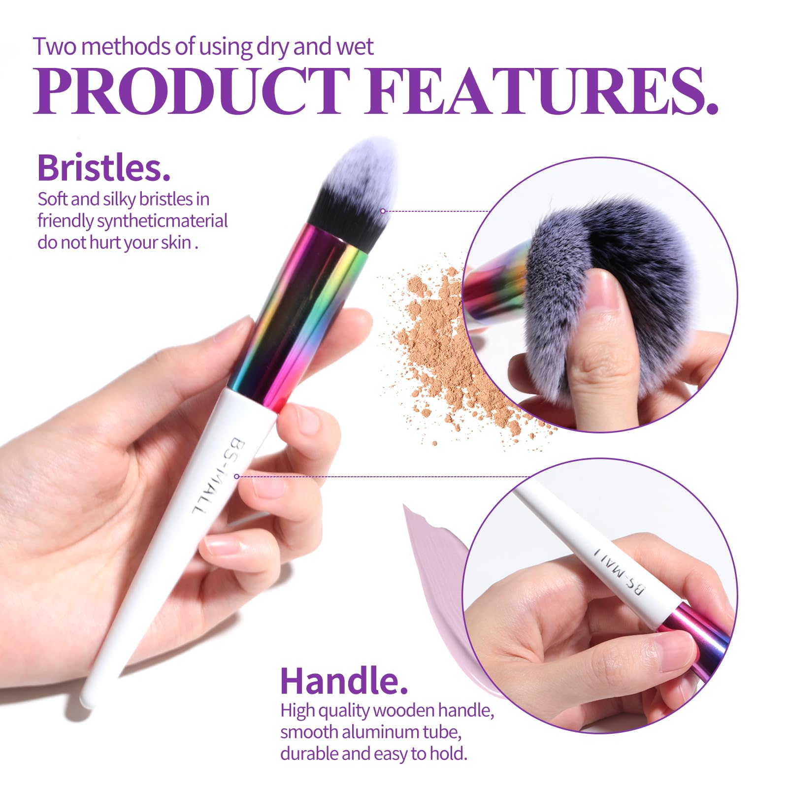 Bs-Mall Makeup Brushes Makeup Tools Kit Premium Synthetic Powder Foundation Contour Concealers Lip Brushes Set 18 Pcs