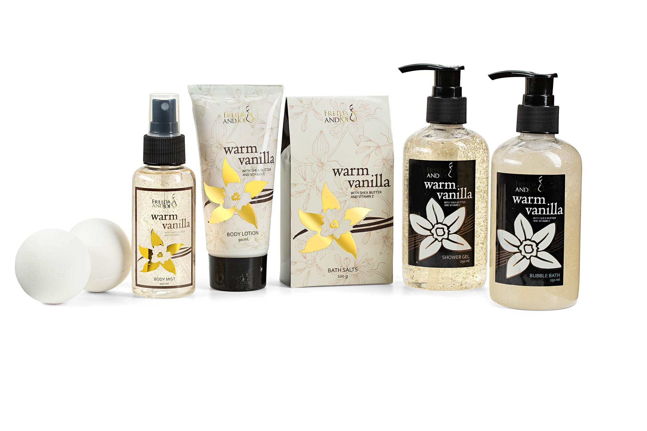 Bath And Body Gift Basket For Women And Men - 8 Piece Set Of Warm Vanilla Bath & Body Collection Gift Basket, Includes Shower Ge