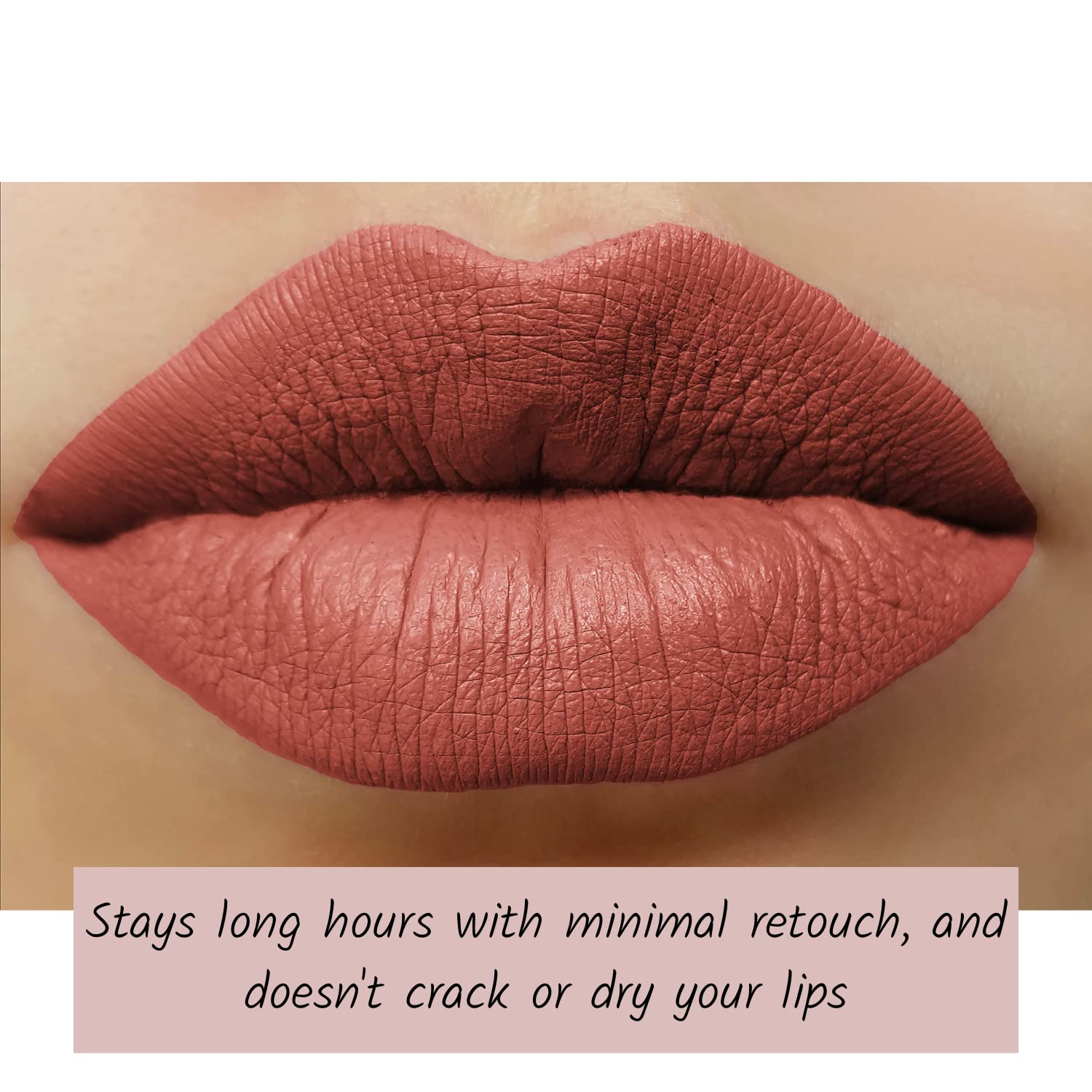 Mynena Terracota Brown Matte Lip Stain Long Lasting Kissproof Waterproof Lightweight No Smudge Talc-Free Mica-Free Gluten-Free A