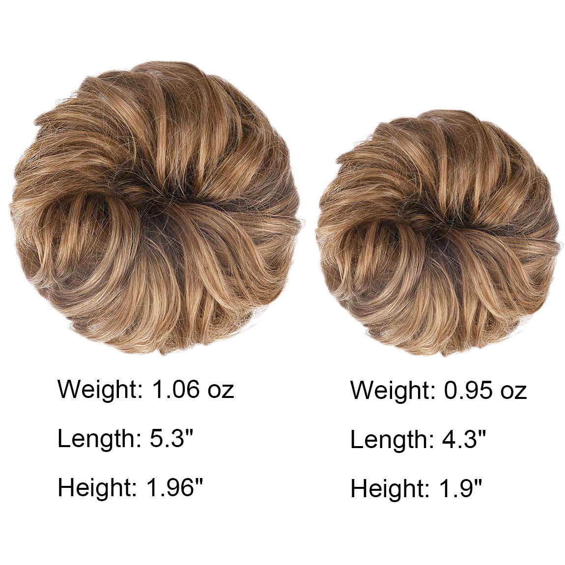 Hoojih Messy Bun Hair Piece, 2Pcs Tousled Updo Hair Extensions Hair Bun Hcb001 Daisy Curly Wavy Ponytail Hairpieces Hair Scrunch