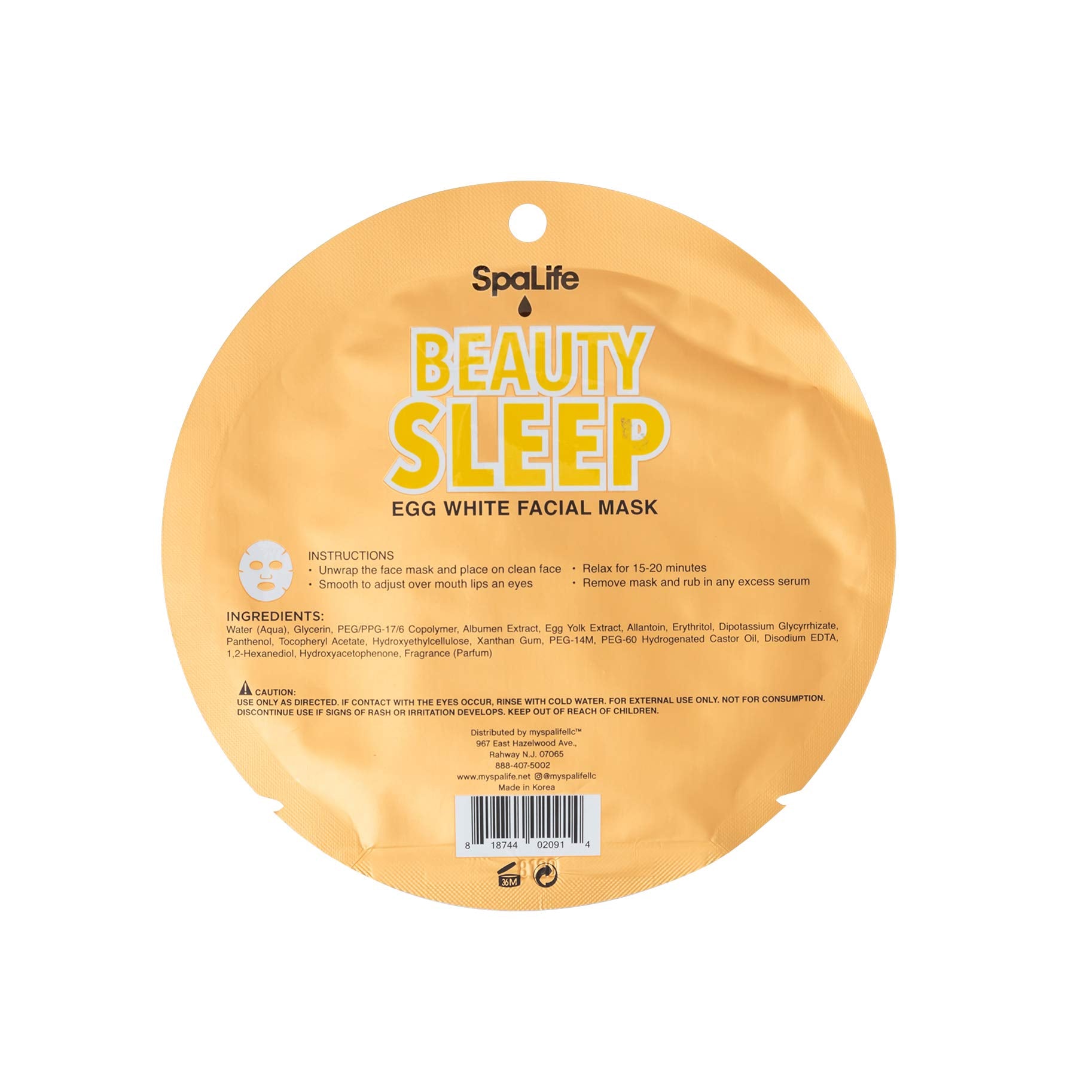 Spalife Beauty Sleep Overnight Egg White Facial Mask 10 Count
