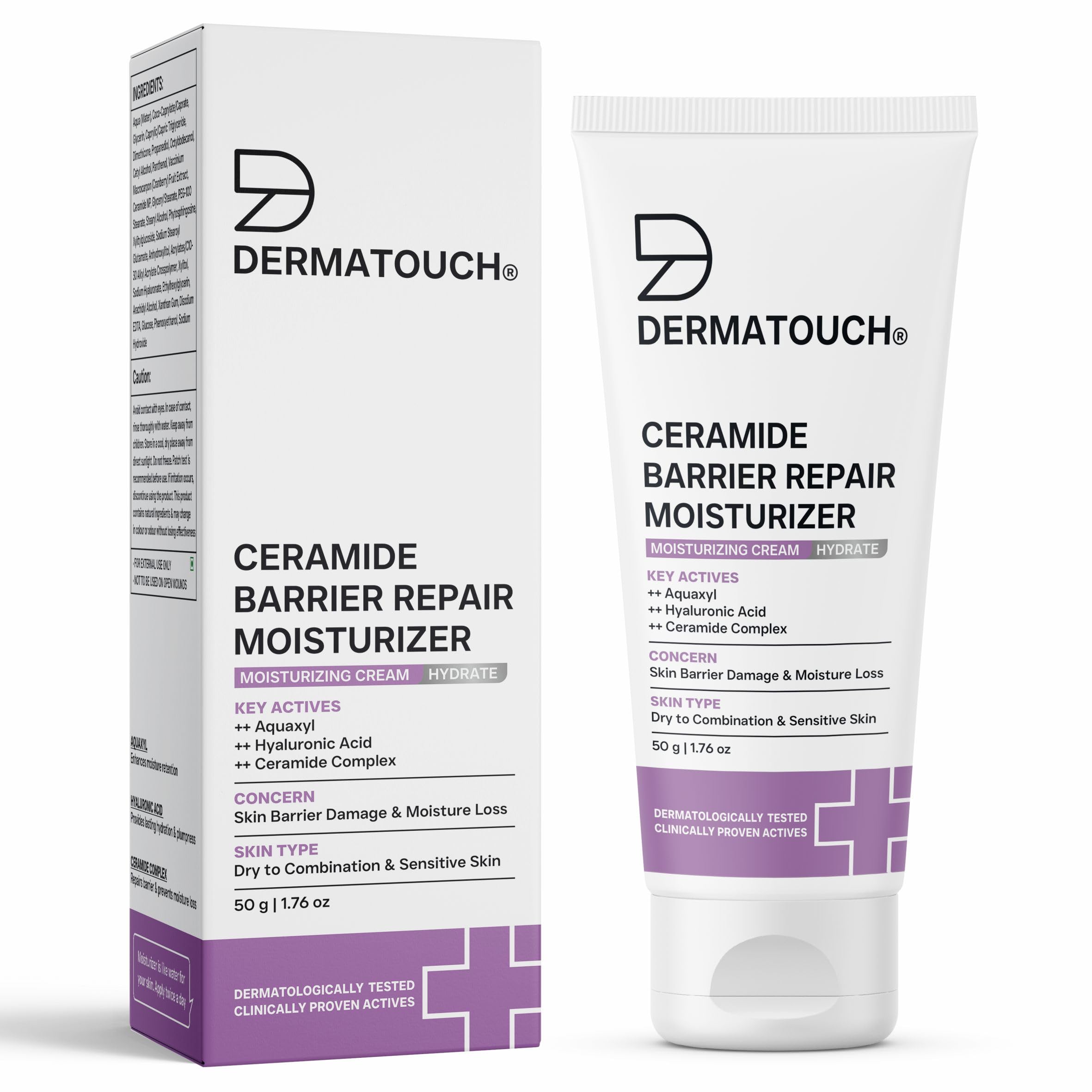Dermatouch Ceramide Barrier Repair Moisturizer | Deep Hydration & Barrier Support | Helps Reduce Moisture Loss | 50G