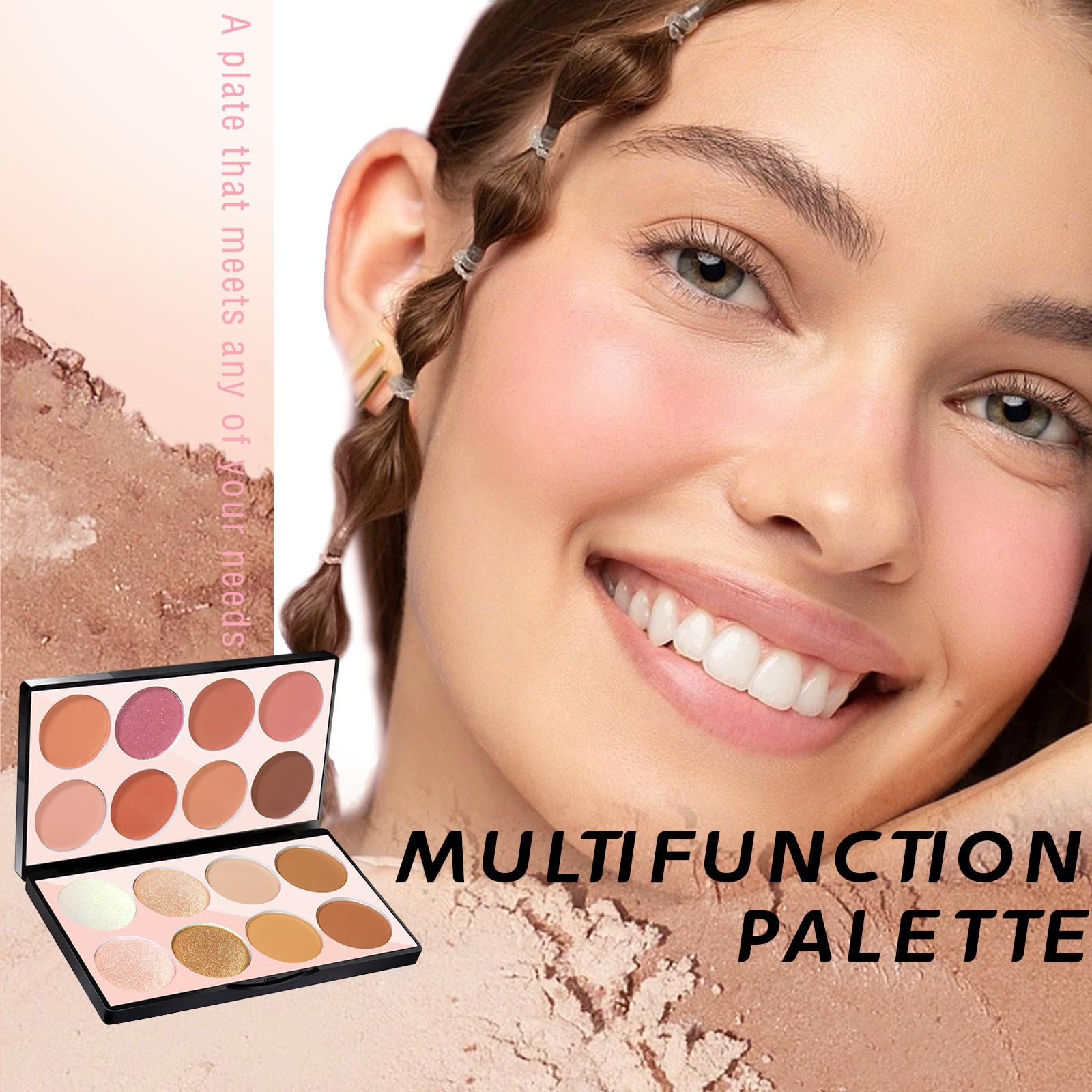 HOSAILY 16 Colors Blush Contour Highlighter Palette, 0.5 oz, Shimmer & Matte Mineral Blush for Natural Glow