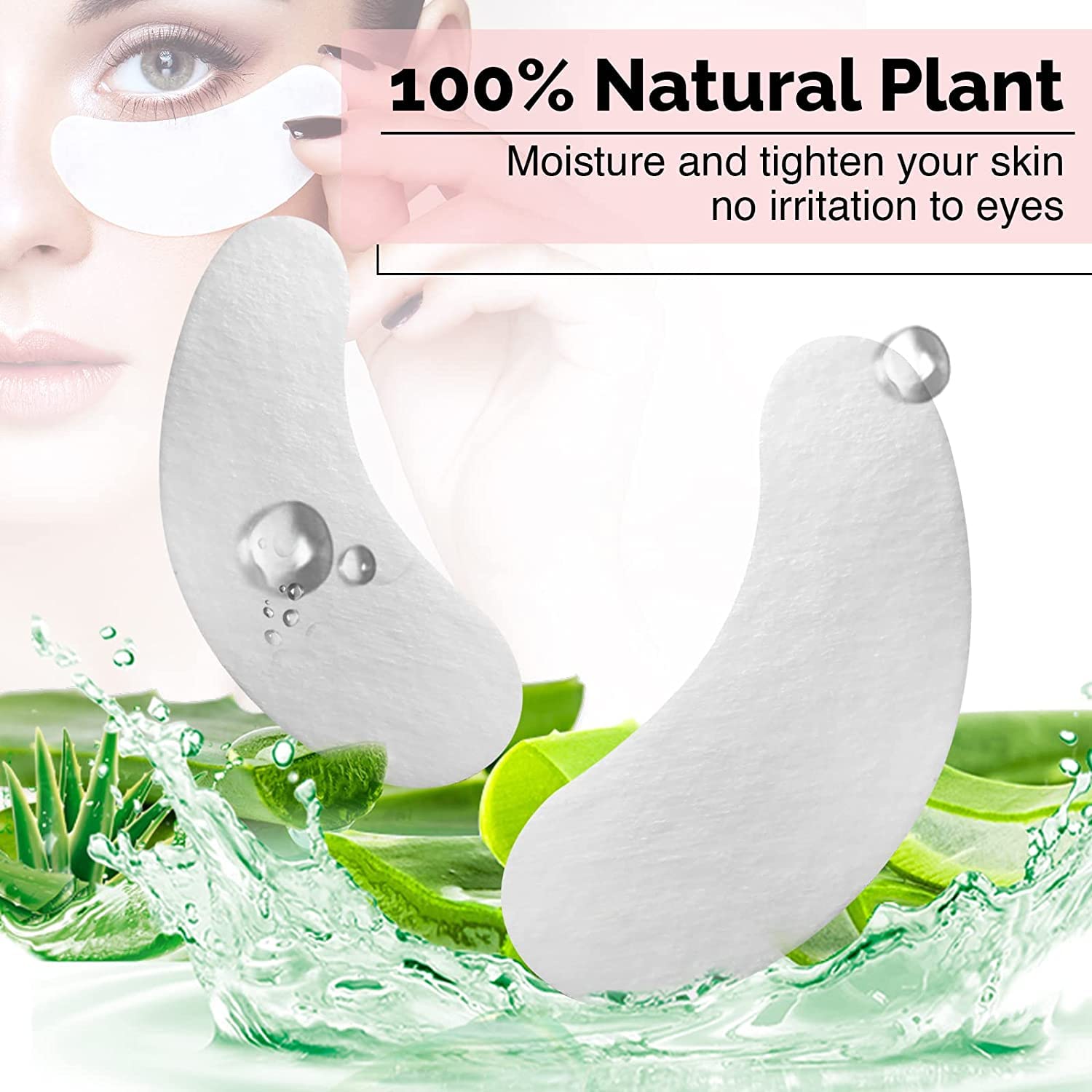 200 Pairs greenLife 100% Natural Eyelash Extension Under Eye gel Pads patches kit collagen Aloe Vera Hydrogel Eye Patches Eyelas
