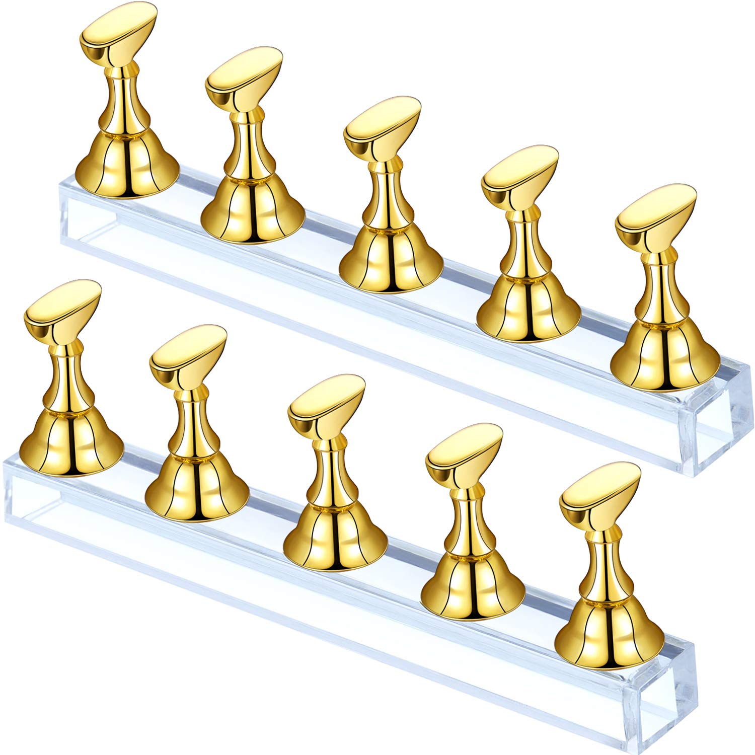 2 Sets Acrylic Nail Display Stand Nail Practice Holder Magnetic Nail Practice Stand Fingernail Diy Nail Stand For False Nail Man