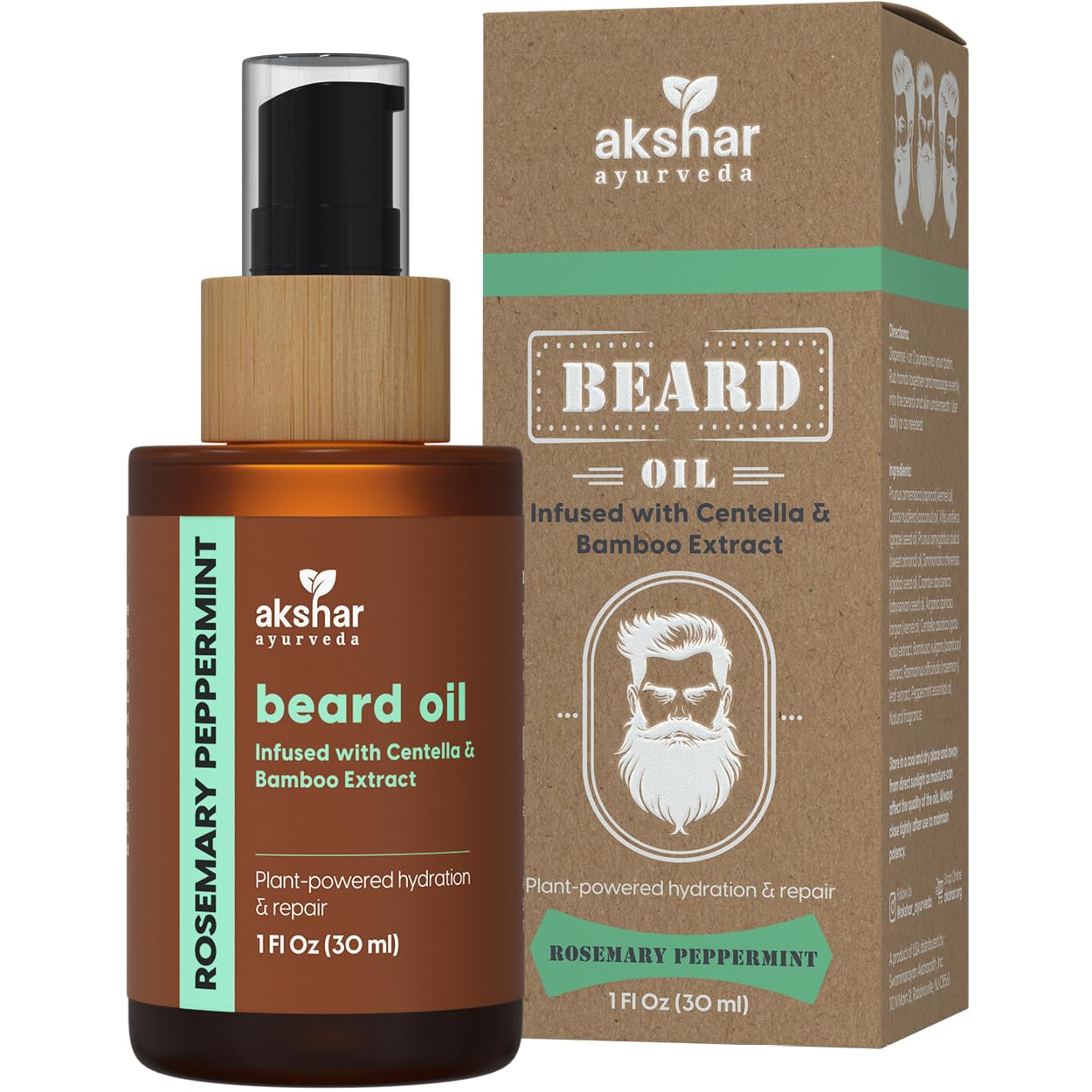 AKSHAR Ayurveda Organic Rosemary Peppermint Beard Oil