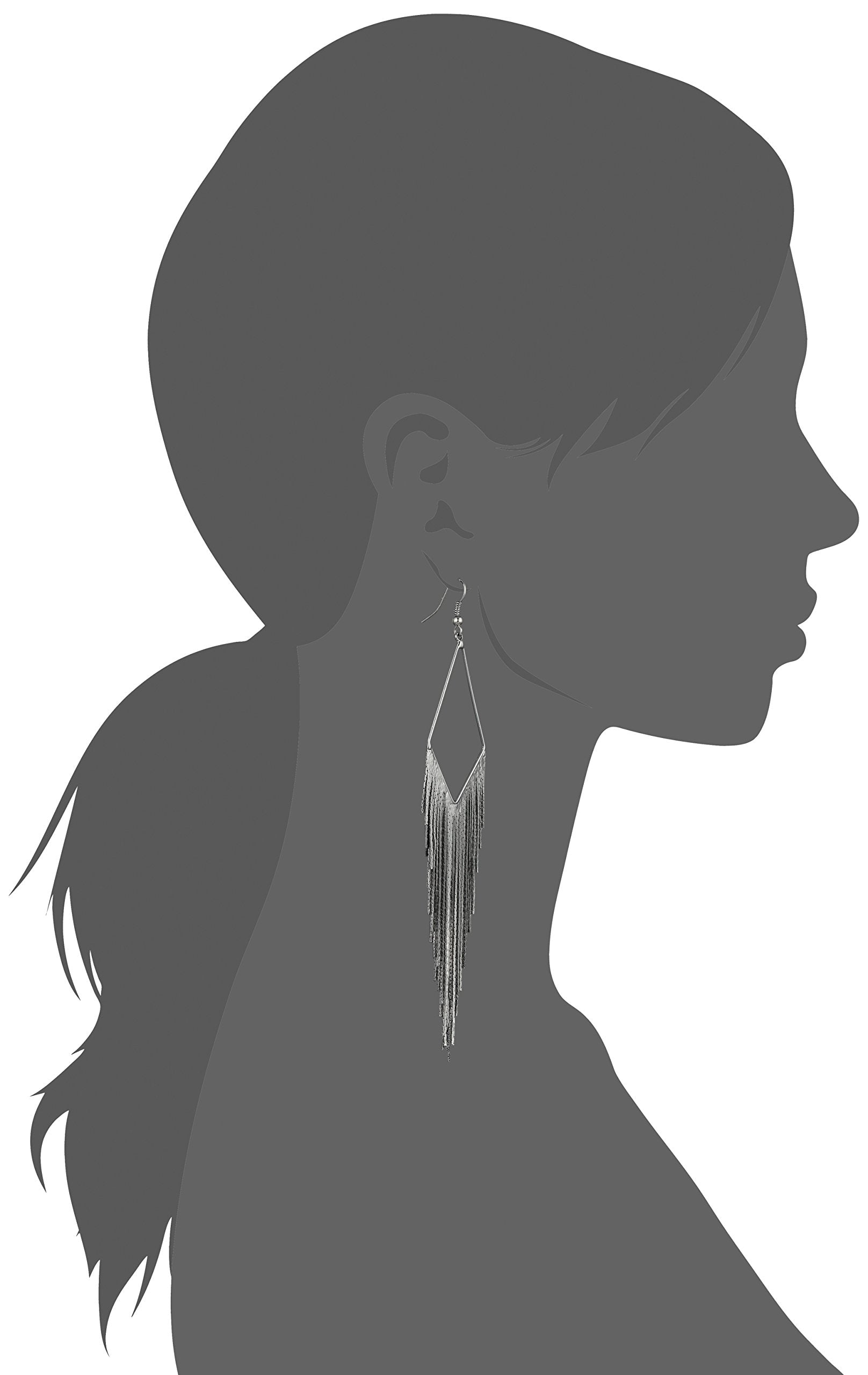 GUESS Basic Hematite Fringe Linear Drop Earrings