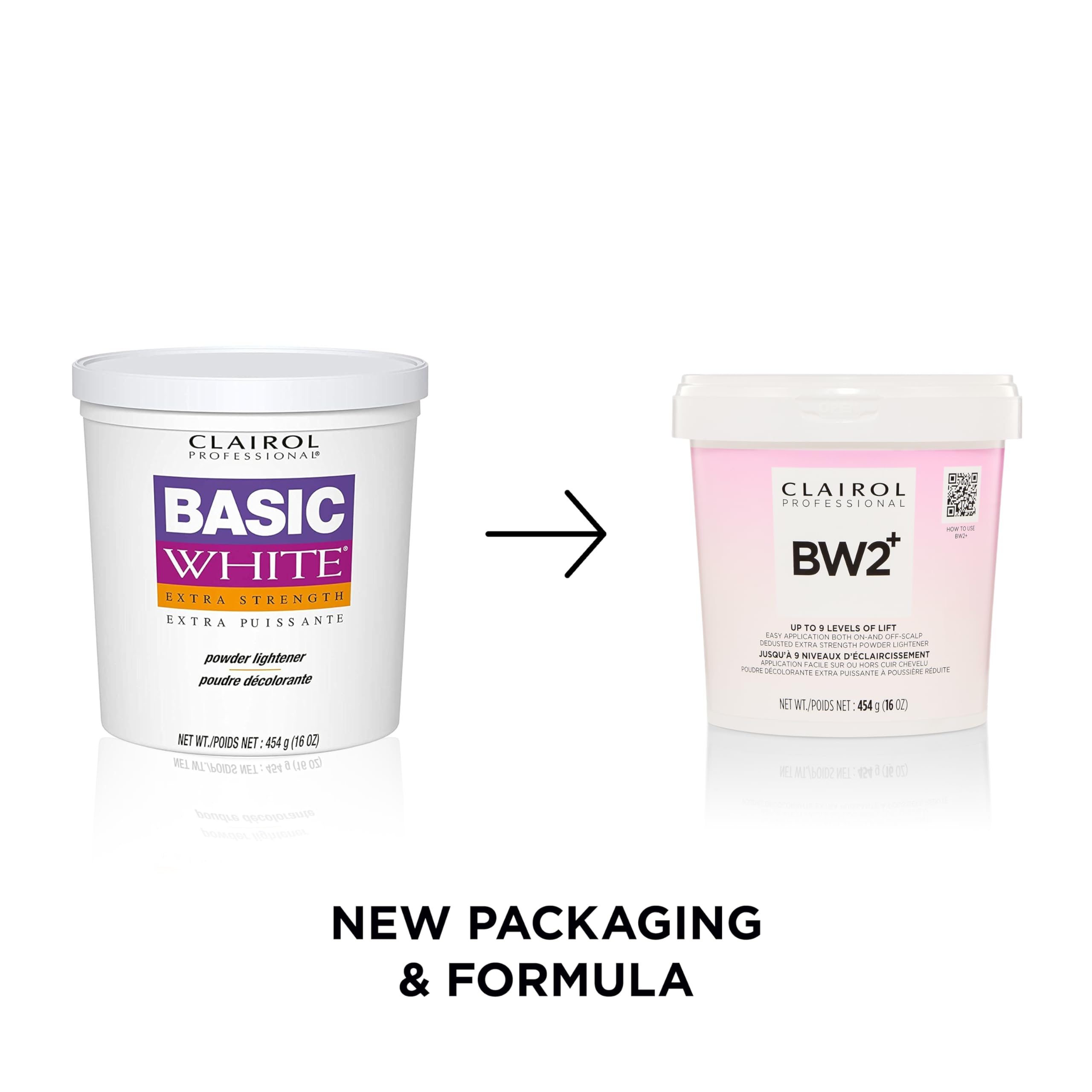 Clairol Professional BW2+ Dedusted Extra Strength Powder Lightener for Hair Highlights, 16 oz.