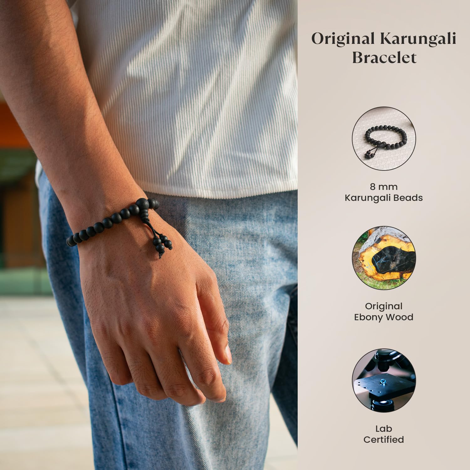 Astrotalk Karungali Malai Bracelet(8mm) | Certified Ebony Wood | Protection from Negative Energy, Focus & Mangal Dosha Relief | Bracelet for Men & Women | Ideal for Puja & Gift items