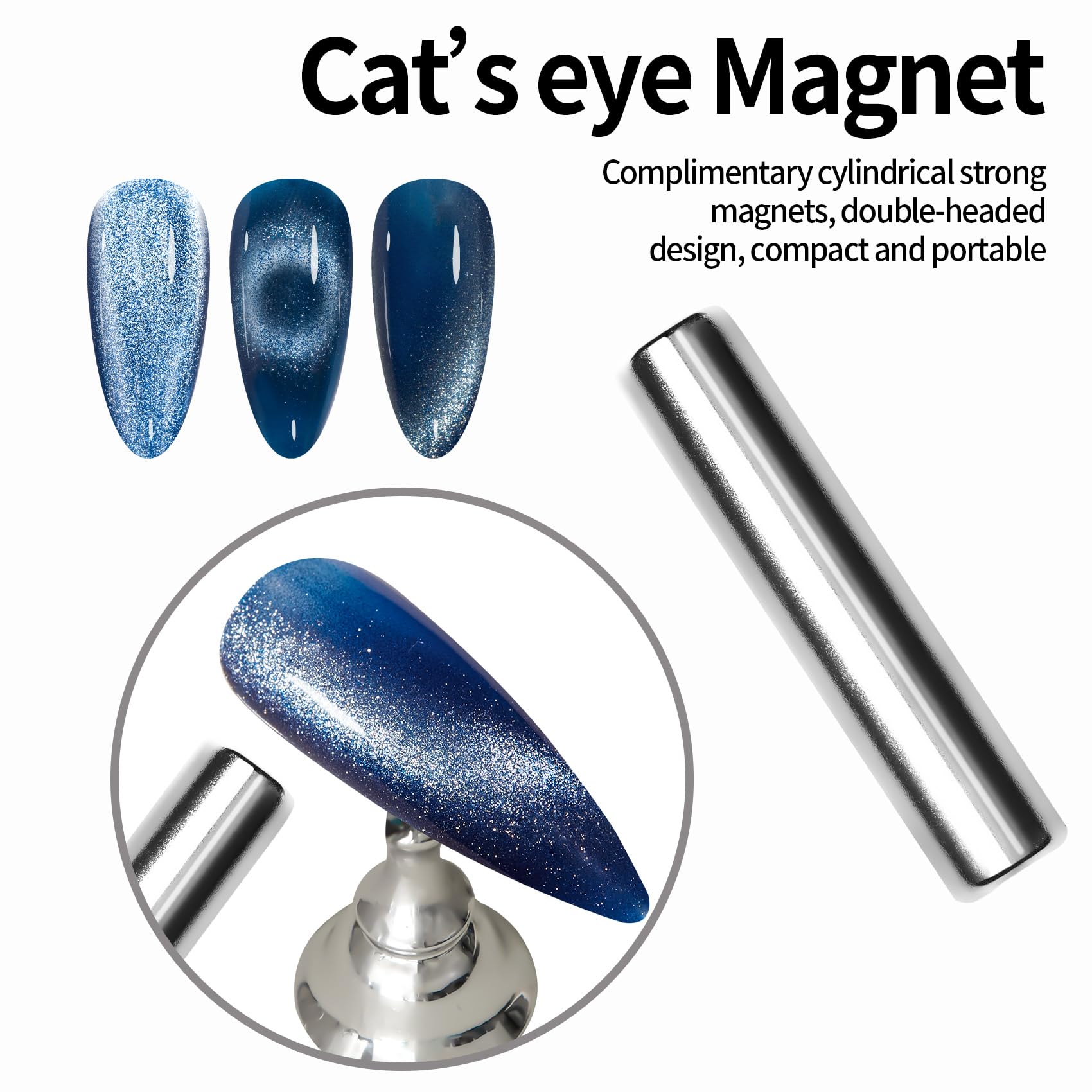 Maychao 15Ml Cat Eye Gel Nail Polish 1Pc Blue Gel Polish With Magnet Soak Off Holographic Magnetic Nail Polish For Nail Art Mani