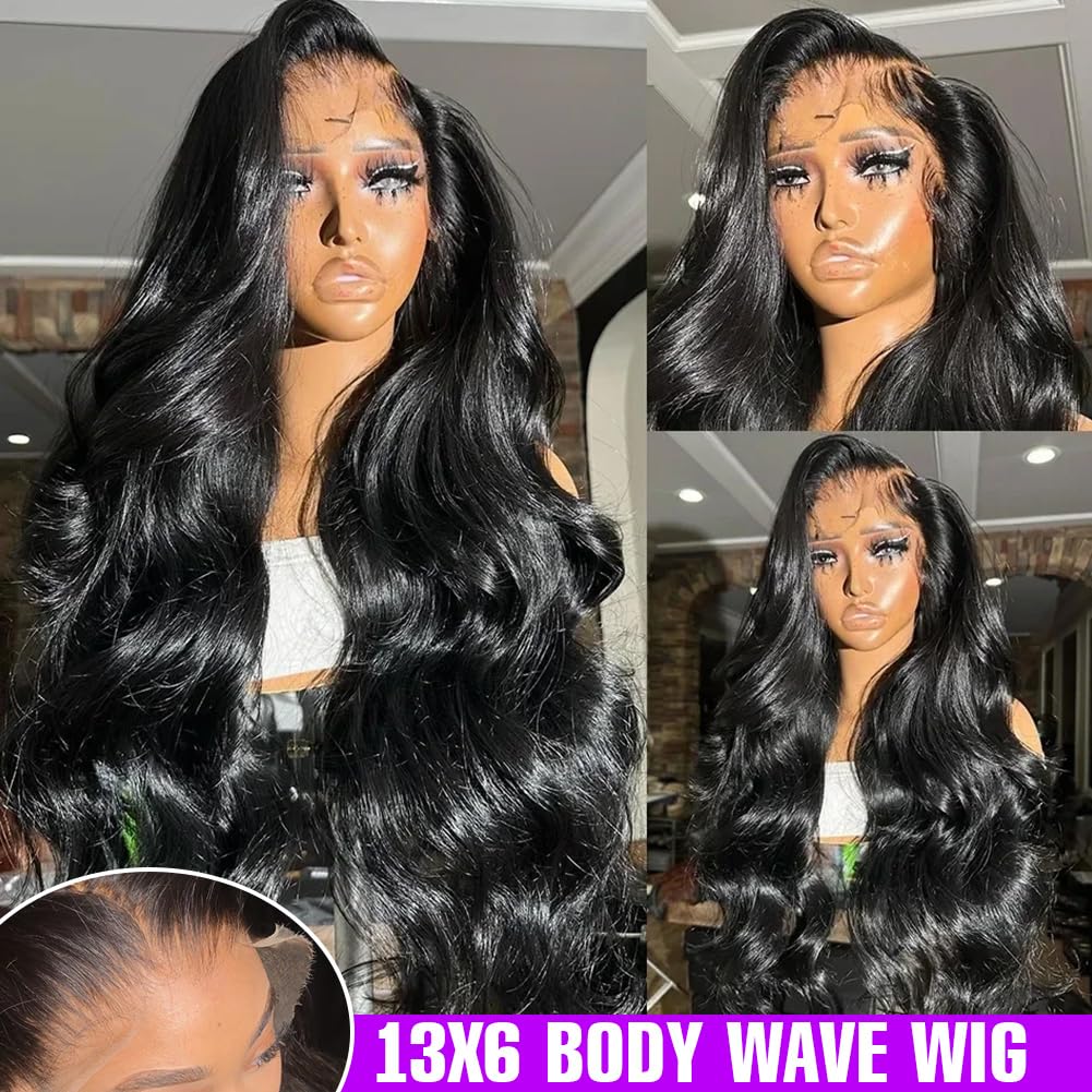 Yamikk 13X6 Body Wave Lace Front Wigs Human Hair Pre Plucked Bleached Knots 180 Density Hd Lace Frontal Wigs Human Hair For Wome