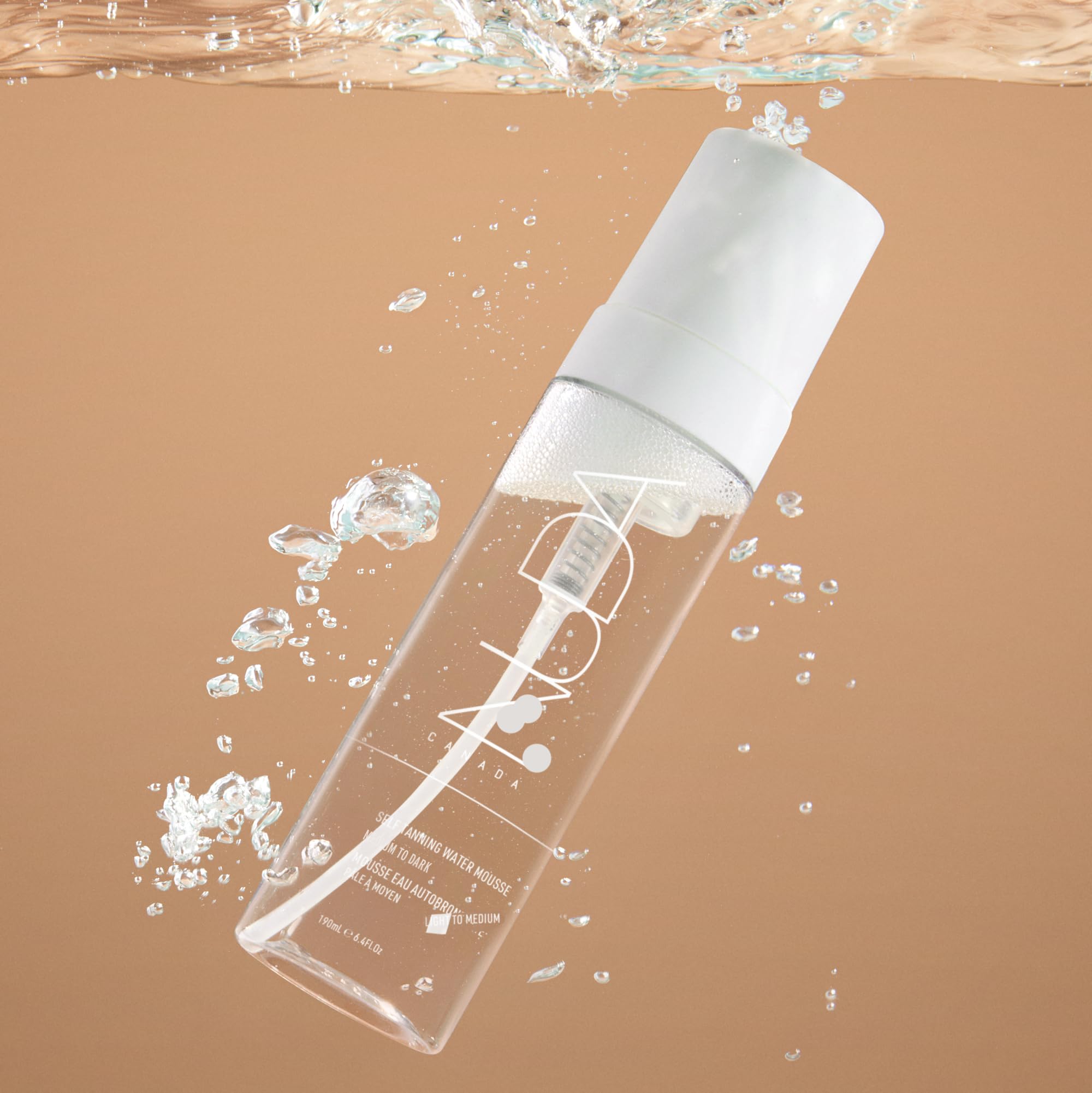Nuda Self Tanning Water Mousse - Medium To Dark | Streak & Transfer-Free Clear Self Tanner | Hydrating Sunless Tanner For A Natu
