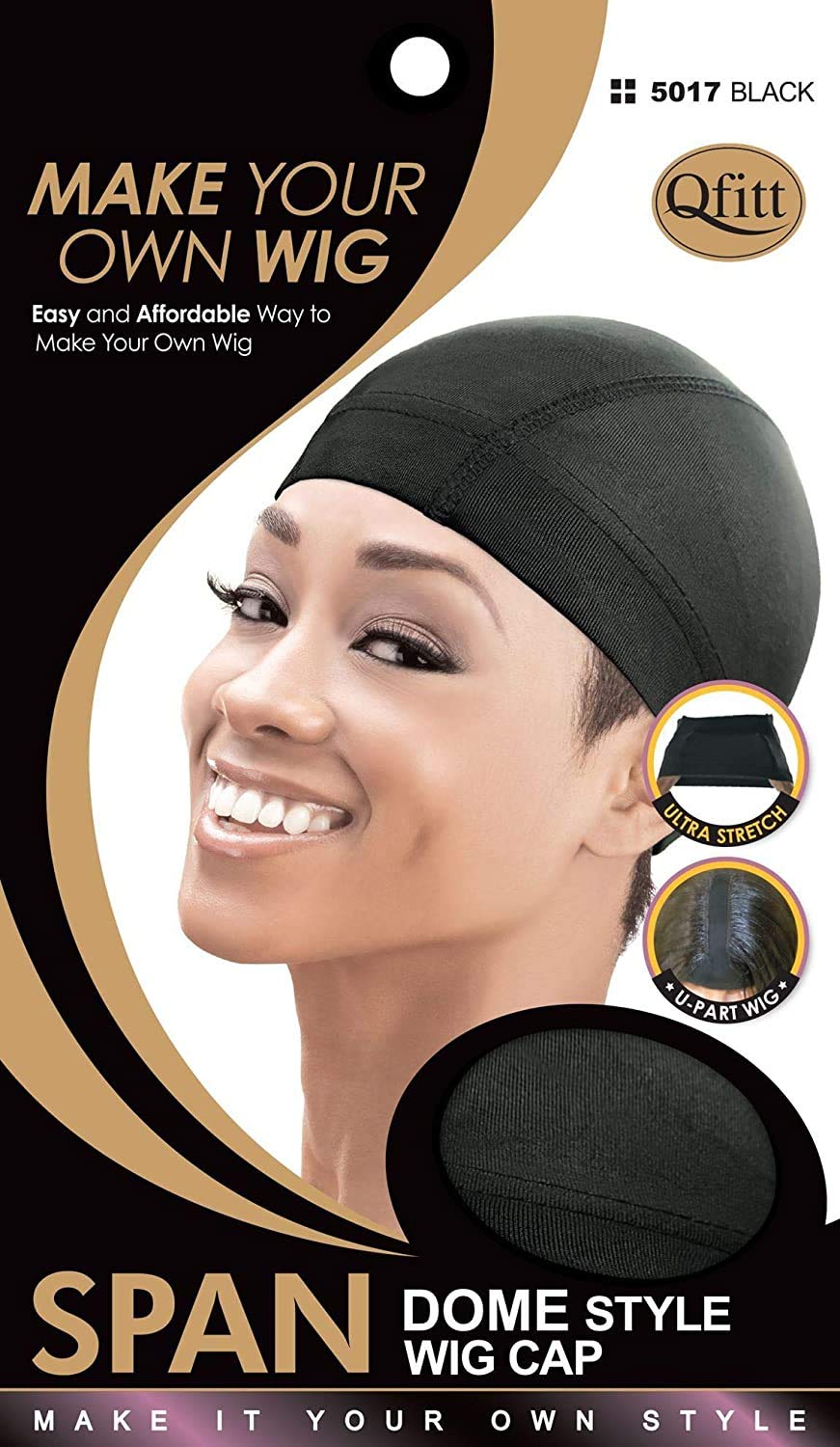 (6 Pack) Qfitt - Spandex Dome Style Ultra Stretch Wig Cap #5017