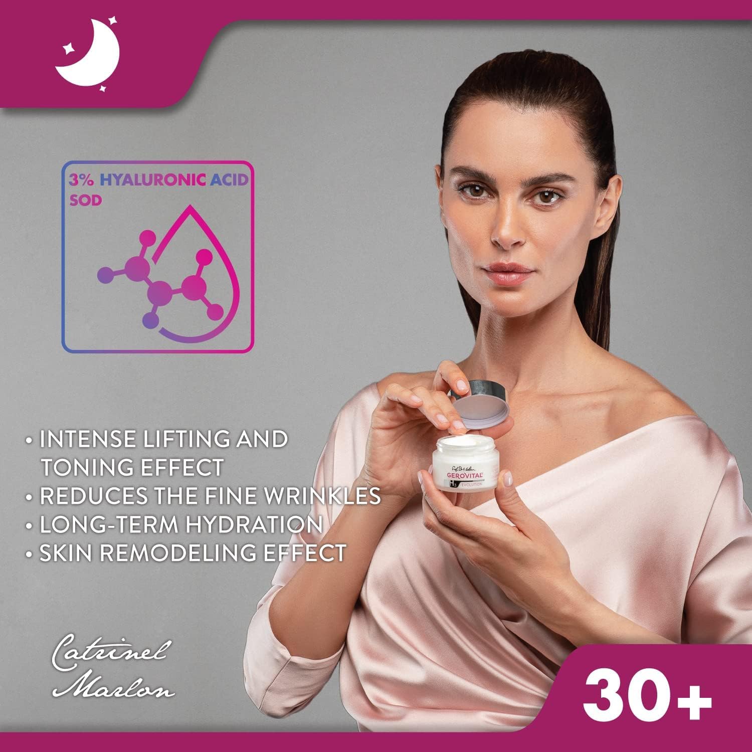 Gerovital EVOLUTION Regenerating Lifting Cream Night Care with Superoxide Dismutase SOD (Anti-Aging Super Enzyme), Ultrafiller H