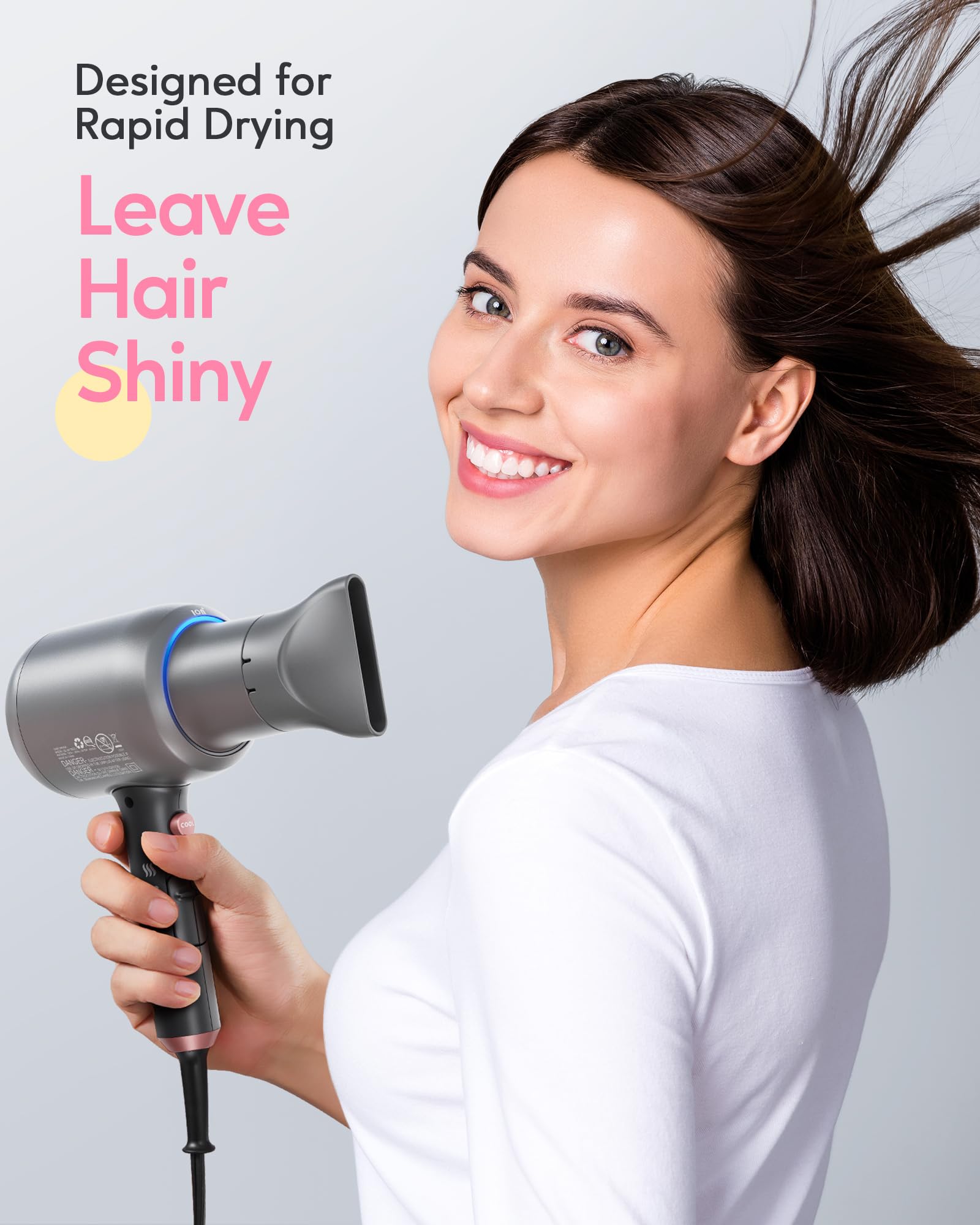 Wavytalk Ionic Hair Blow Dryer with Diffuser for Curly Hair Professional Salon Attachment Diffuser and Concentrator Nozzle for W
