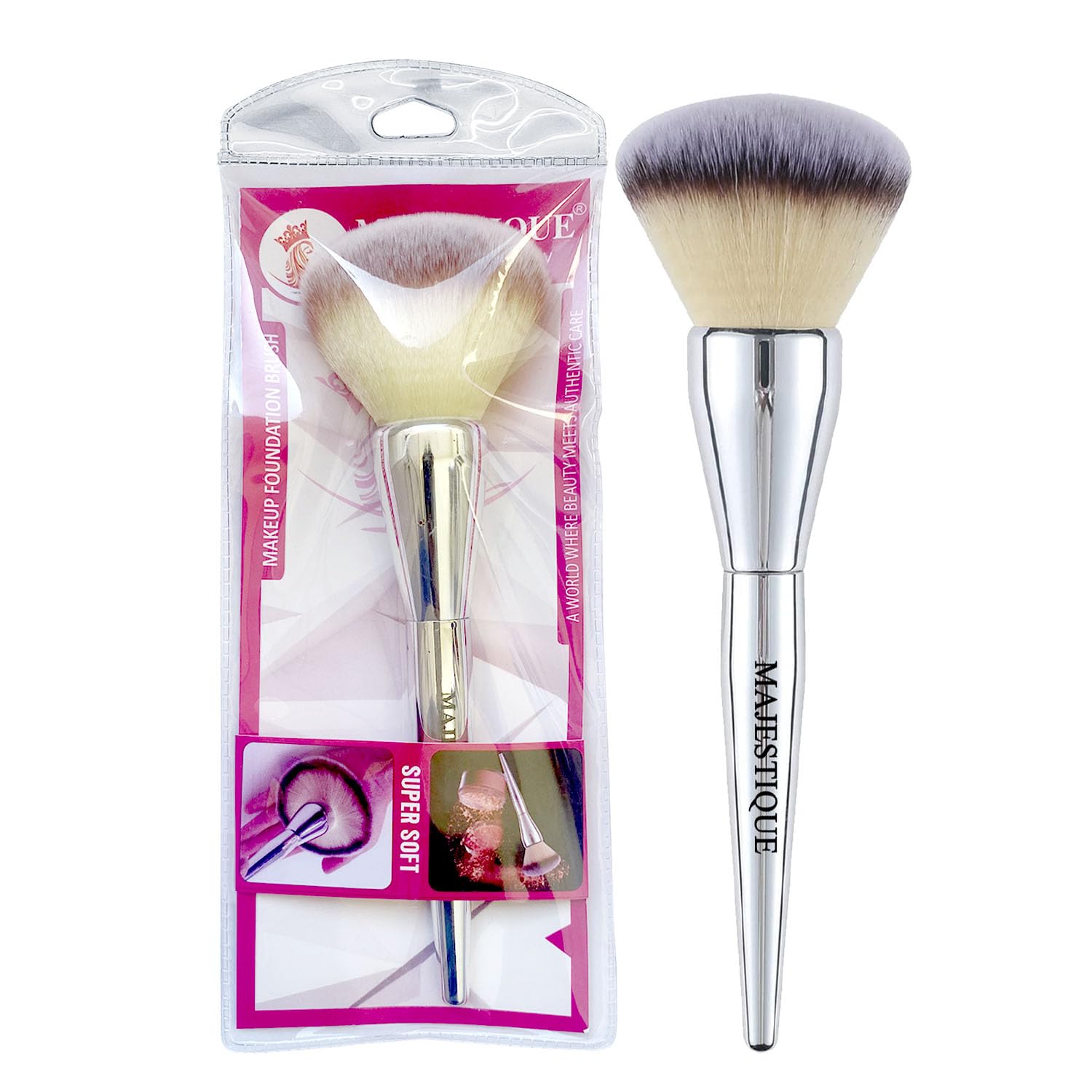 Majestique Makeup Foundation Brush | Compact Powder Brush | Blush Brush Perfect For Blending Liquid | Cream And Flawless Powder,